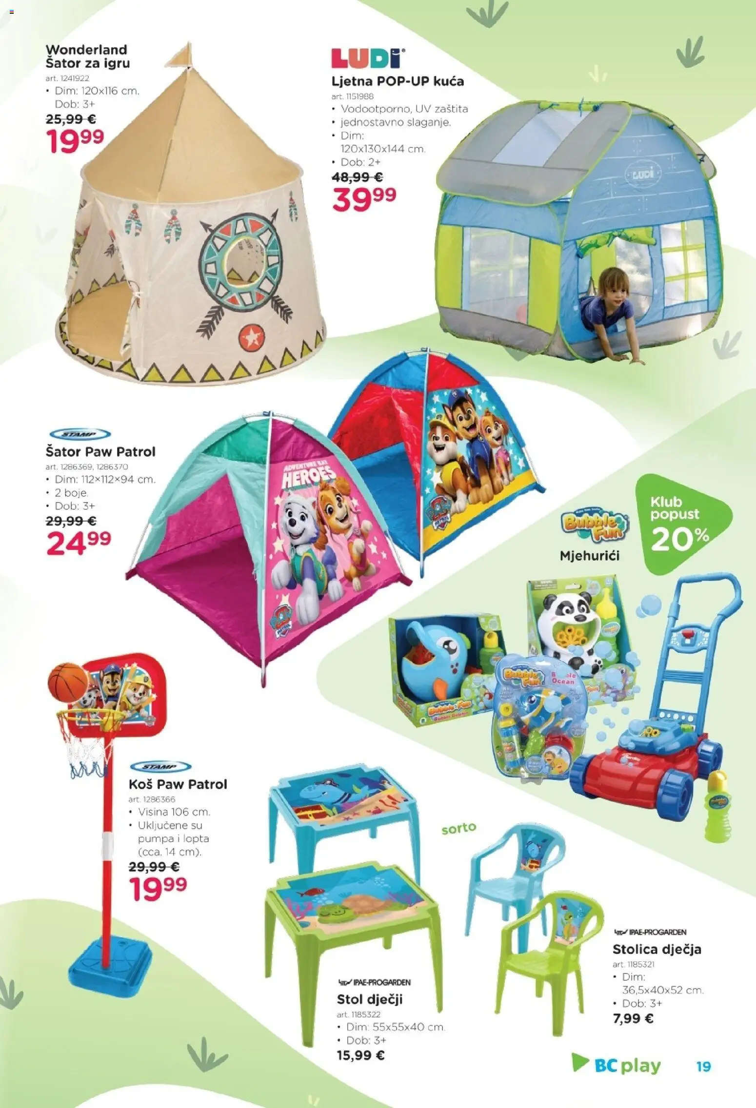 Baby Center katalog | vrijedi od 19.03.2026 | Stranica: 19 | Proizvodi: Stol, Stolica, Lopta