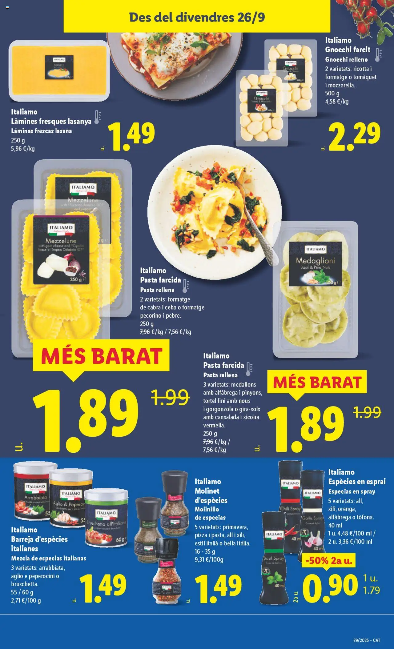 Lidl folleto │ válido desde el 22.09.2025 | Página: 27 | Productos: Pizza, Pasta, Lasaña