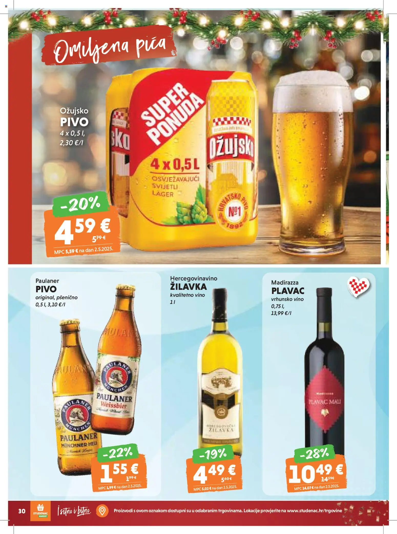 Studenac katalog | vrijedi od 26.12.2025 | Stranica: 30 | Proizvodi: Pica, Vino, Pivo, Ožujsko