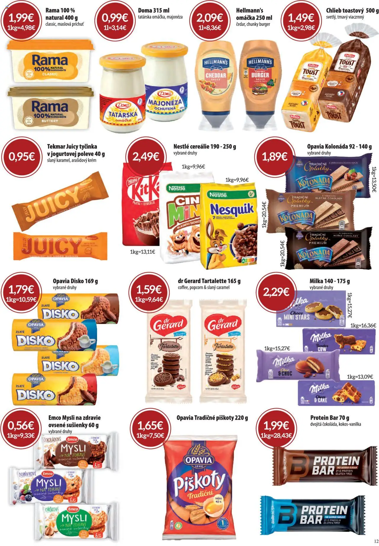 CBA Komfos leták │ platný od 03.07.2025 | Strana: 12 | Produkty: Chlieb, Krém, Omáčka, Nesquik