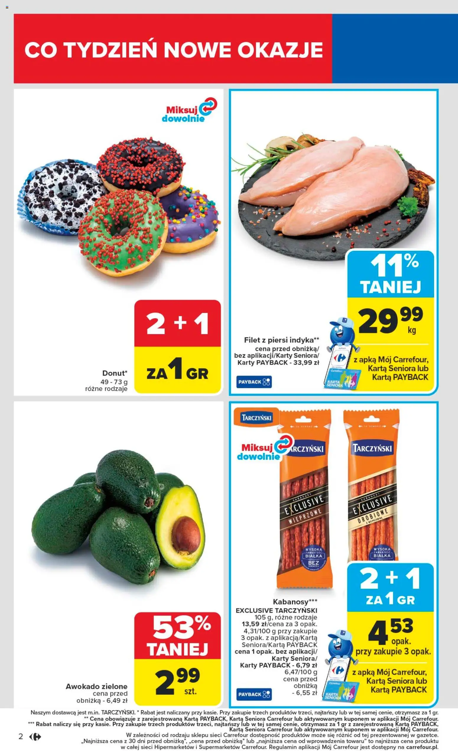 Carrefour Gazetka od 10.11.2025 | Strona: 4 | Produkty: Karta, Piersi, Kabanosy, Awokado