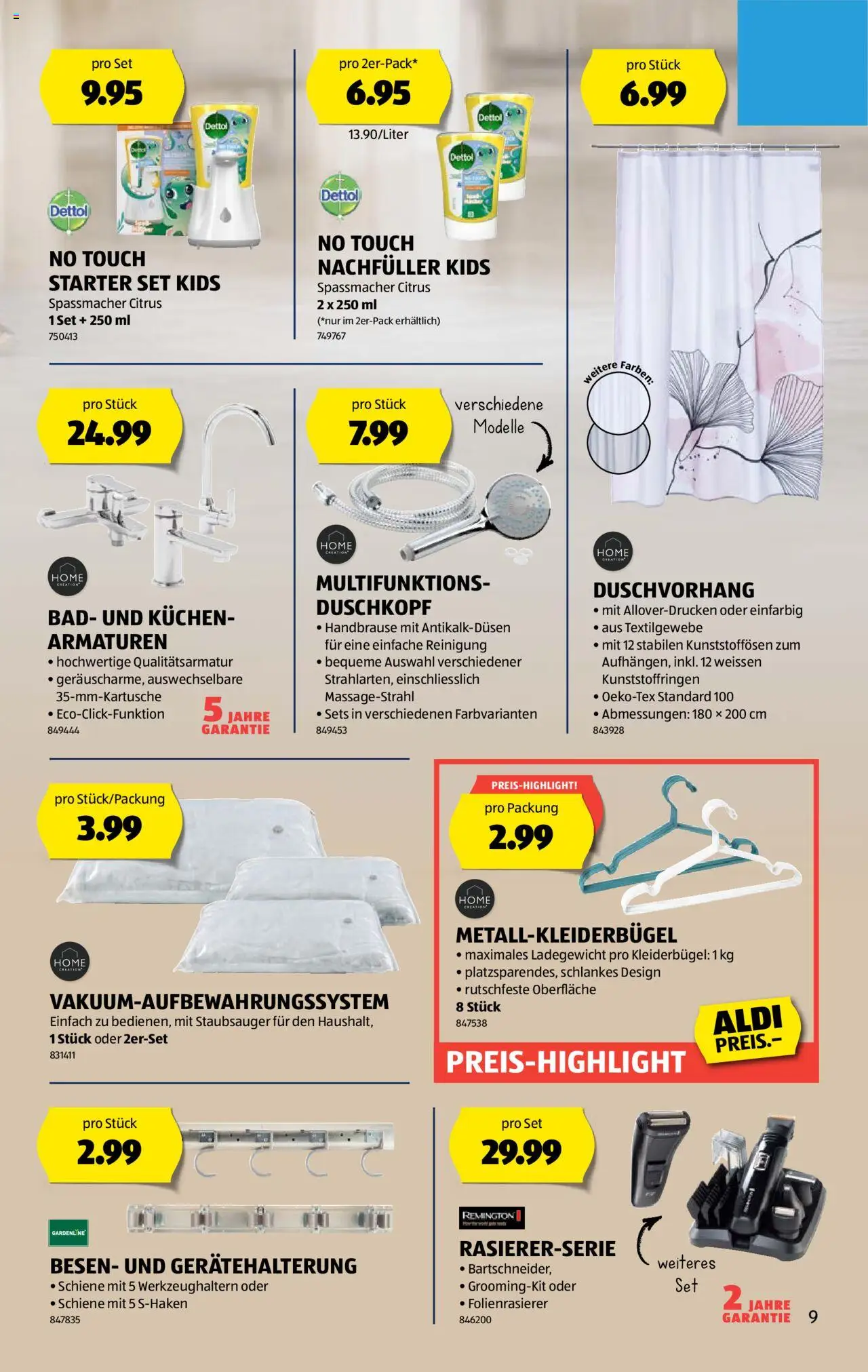 Aldi Aktionen ab 14.08.2025 | Seite: 9 | Produkte: Bad, Kleiderbügel, Staubsauger