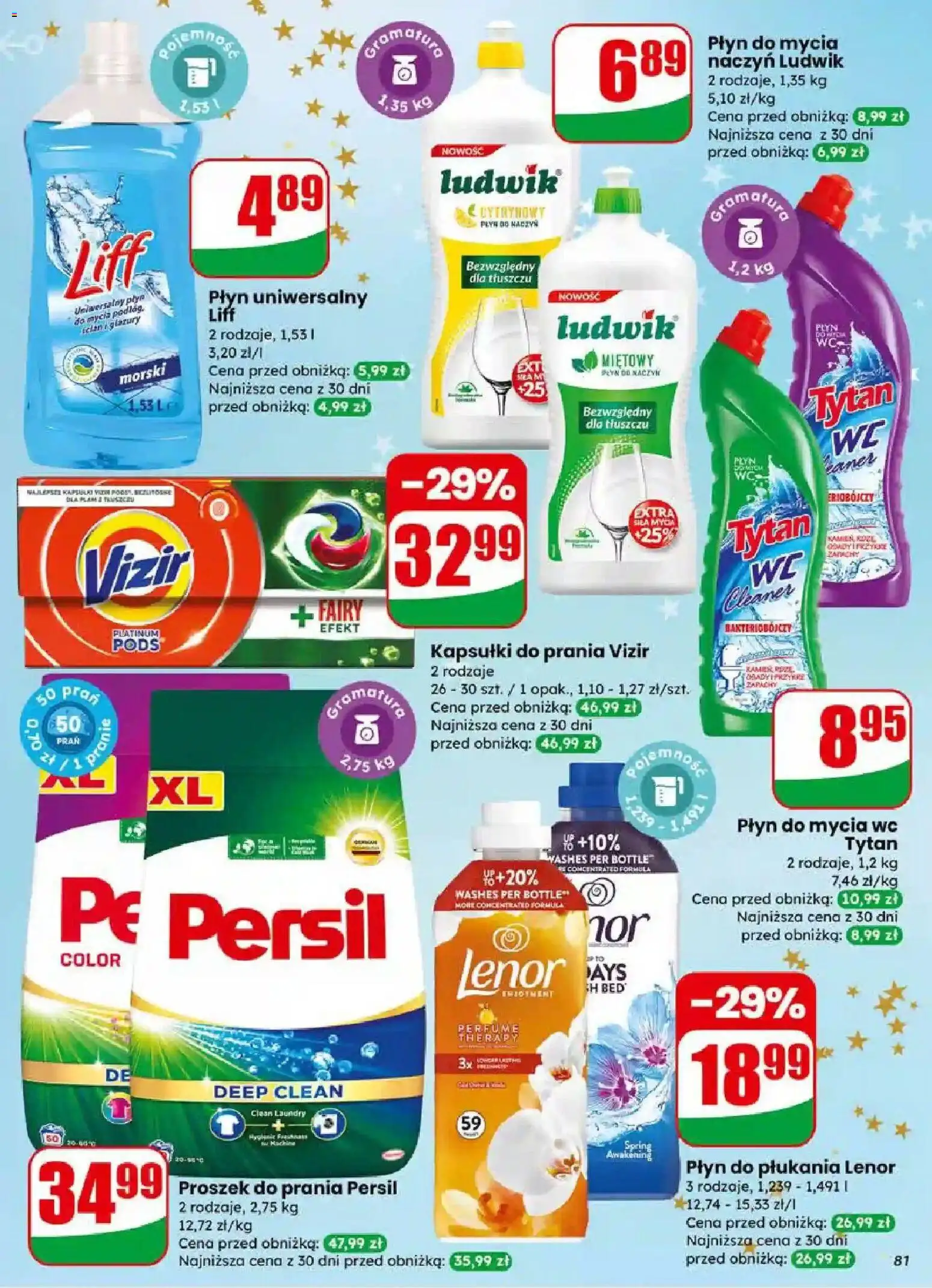 Dino Gazetka od 17.12.2025 | Strona: 81 | Produkty: Lenor proszek do prania, Płyn do płukania Lenor, Detergent, Płyn do mycia naczyń