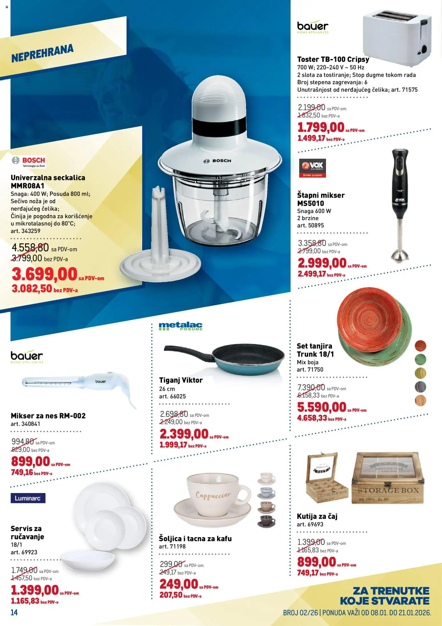 Metro katalog - važi od 08.01.2026 | Strana: 14 | Proizvode: Bosch, Mikser, Kutija, Čaj