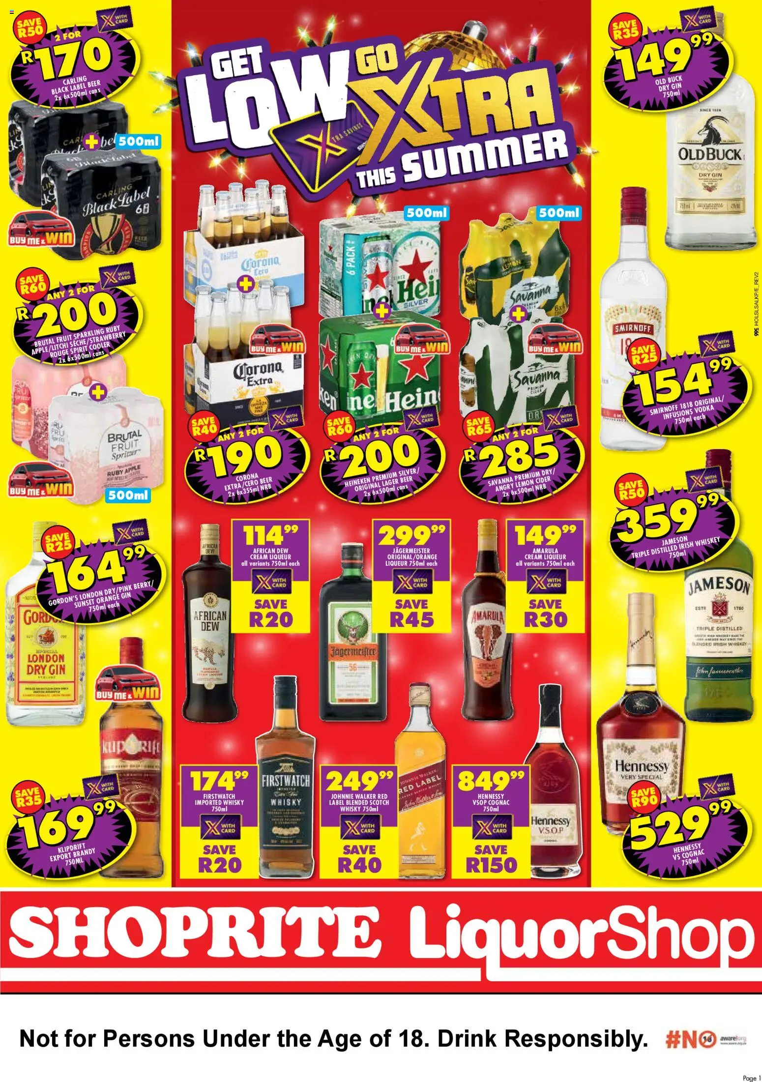 New Shoprite catalogue – valid from 12.12.2025 | Page: 1 | Products: Brandy, Cider, Cooler, Beer