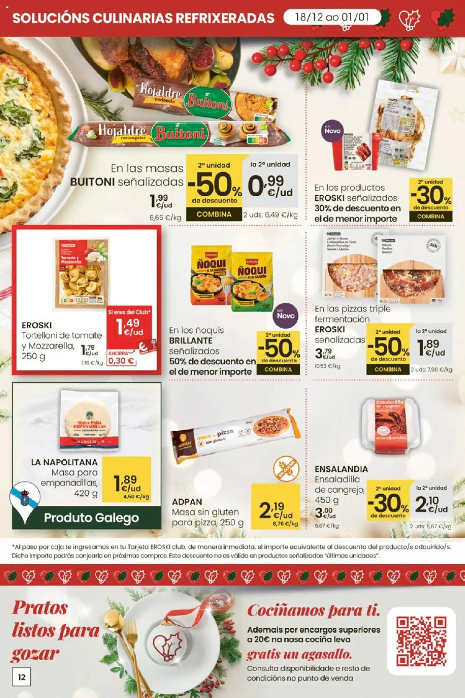 Eroski - Nadal │ válido desde el 18.12.2025 | Página: 12 | Productos: Ensaladilla, Pizza, Té, Cocina