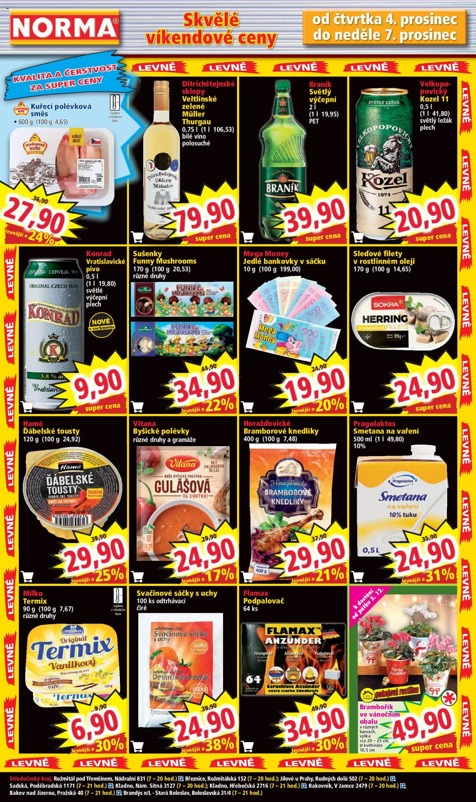 Norma leták od 01.12.2025 | Strana: 7 | Produkty: Kozel, Svačinové sáčky, Braník, Kuře