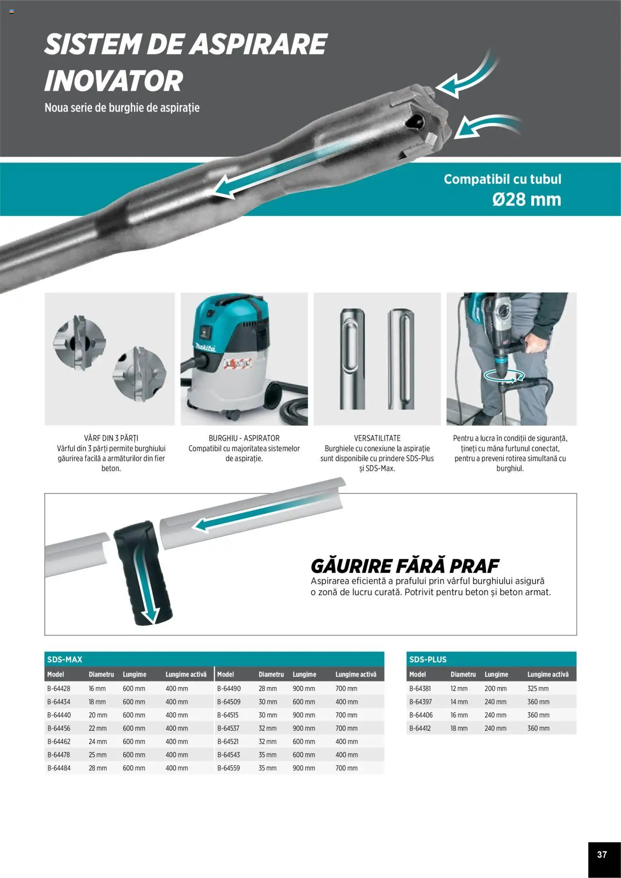 Noul catalog Makita – valabil de la 01.04.2025 | Pagină: 37 | Produse: Aspirator