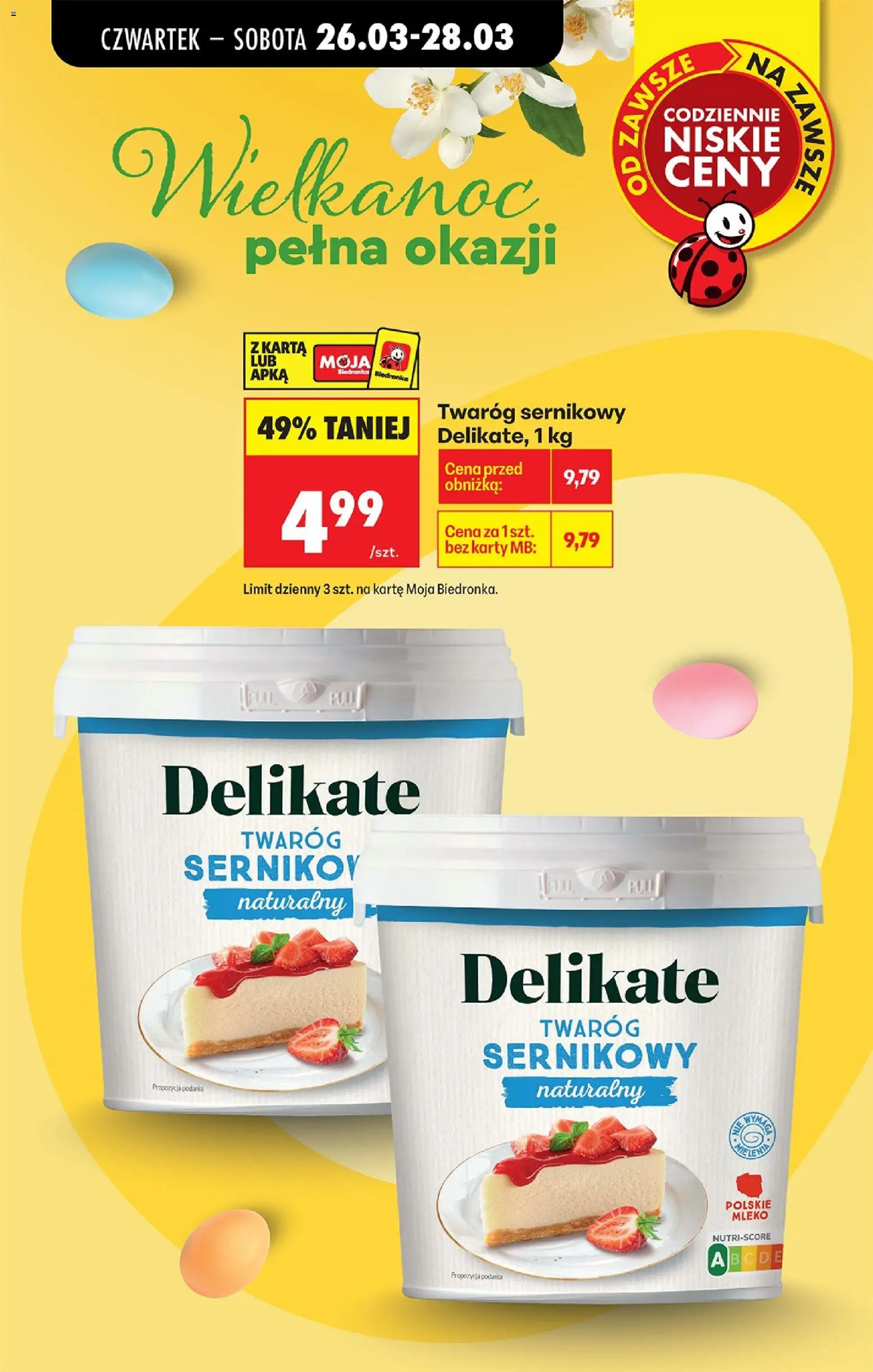 Biedronka gazetka od czwartku od 26.03.2026 | Strona: 5 | Produkty: Karta, Mleko, Twaróg