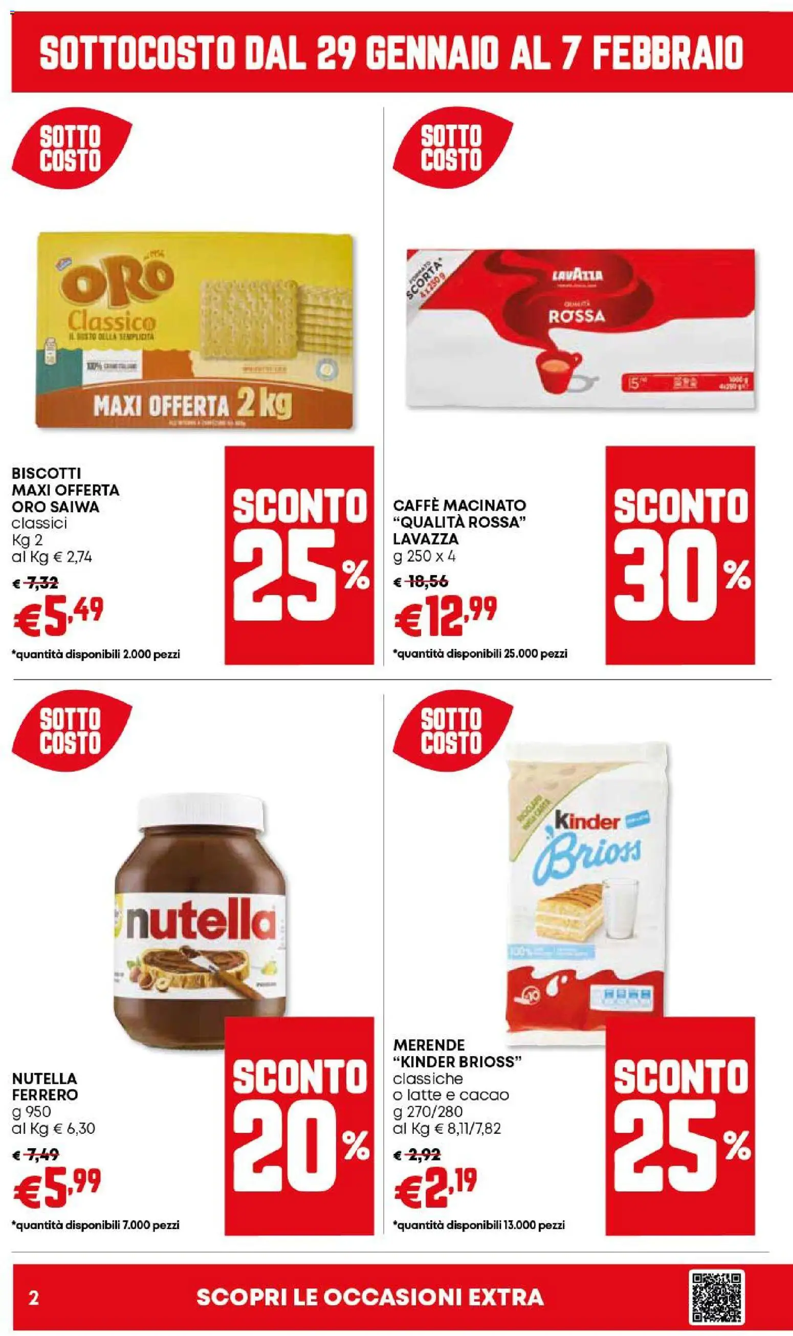 Volantino Panorama del 29.01.2026 | Pagina: 2 | Prodotti: Caffè, Biscotti, Nutella, Cacao