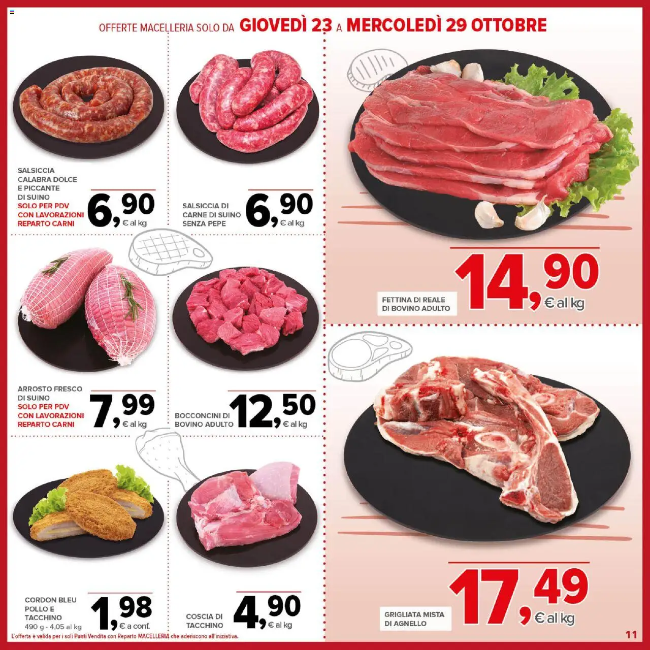 Volantino Todis del 16.10.2025 | Pagina: 11 | Prodotti: Arrosto, Tacchino, Pepe, Salsiccia
