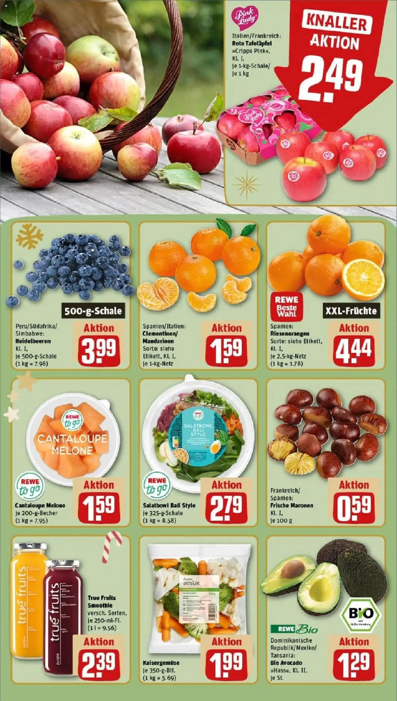 Rewe prospekt Lorch	 – gültig ab 23.11.2025 | Seite: 8 | Produkte: Mandarinen, Heidelbeeren, Avocado, Melone