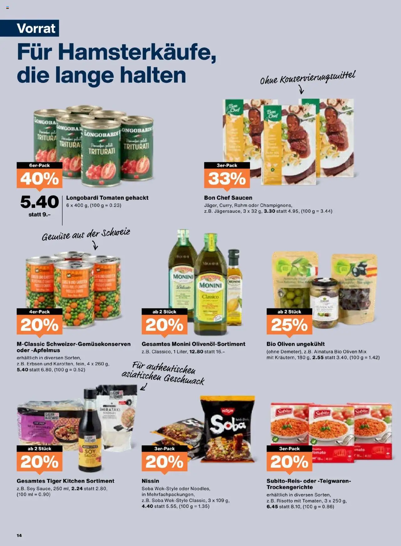 Migros Aktionen – gültig ab 07.10.2025 | Seite: 14 | Produkte: Teigwaren, Tomaten, Gemüse, Pasta