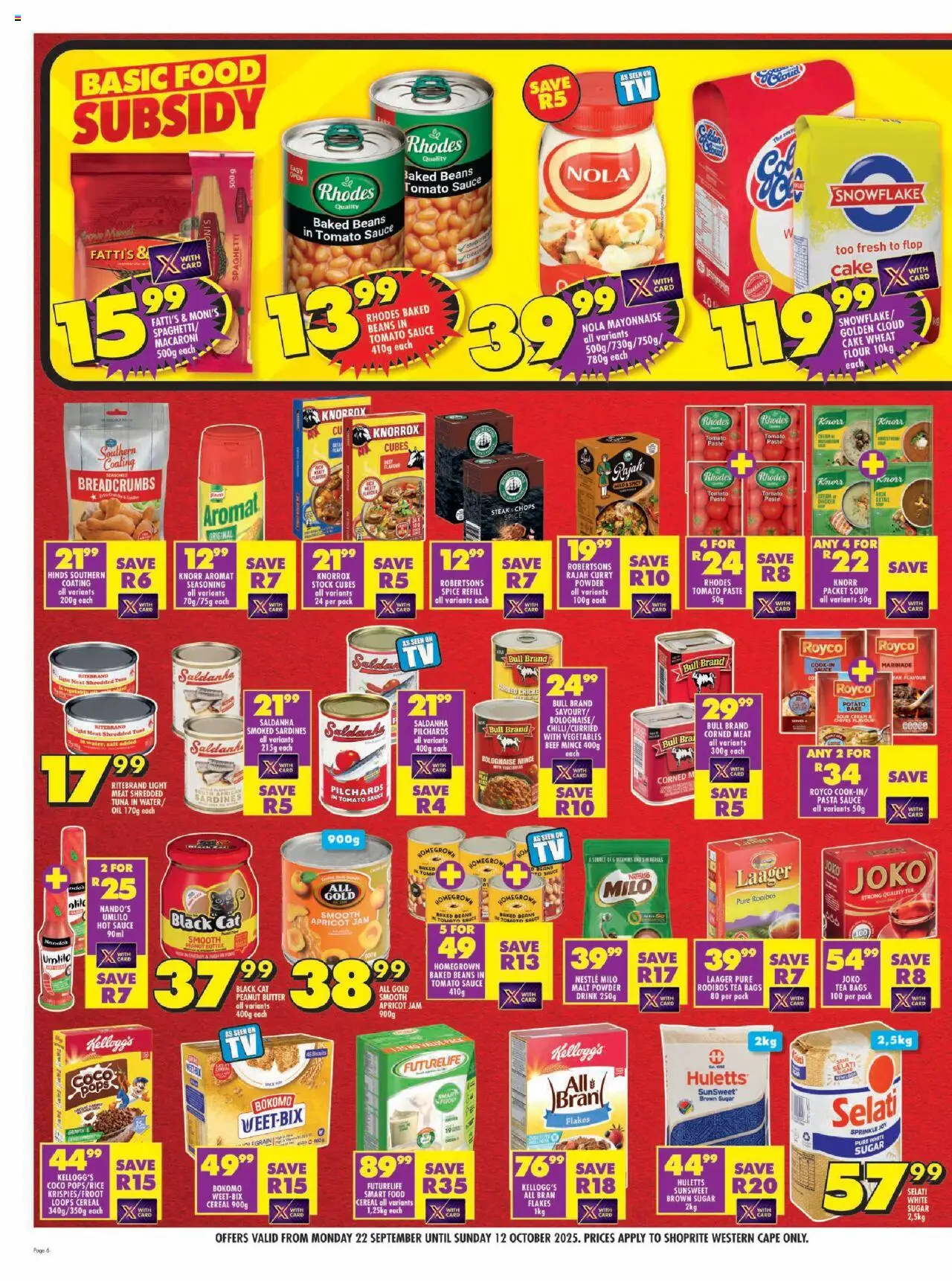 New Shoprite catalogue – valid from 22.09.2025 | Page: 6 | Products: Tuna, Oil, Soup, Salt