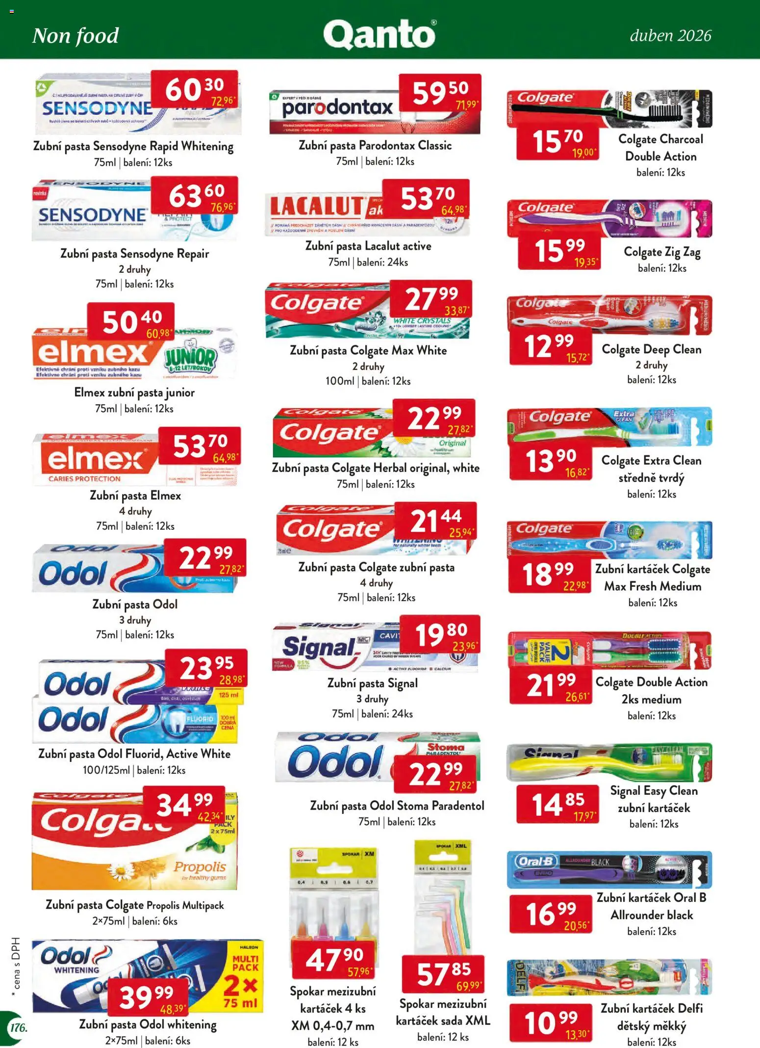 Astur & Qanto leták - Velkoobchod 04/2026 od 01.04.2026 | Strana: 176 | Produkty: Elmex Junior, Zubní kartáček, Elmex zubní pasta, Lacalut