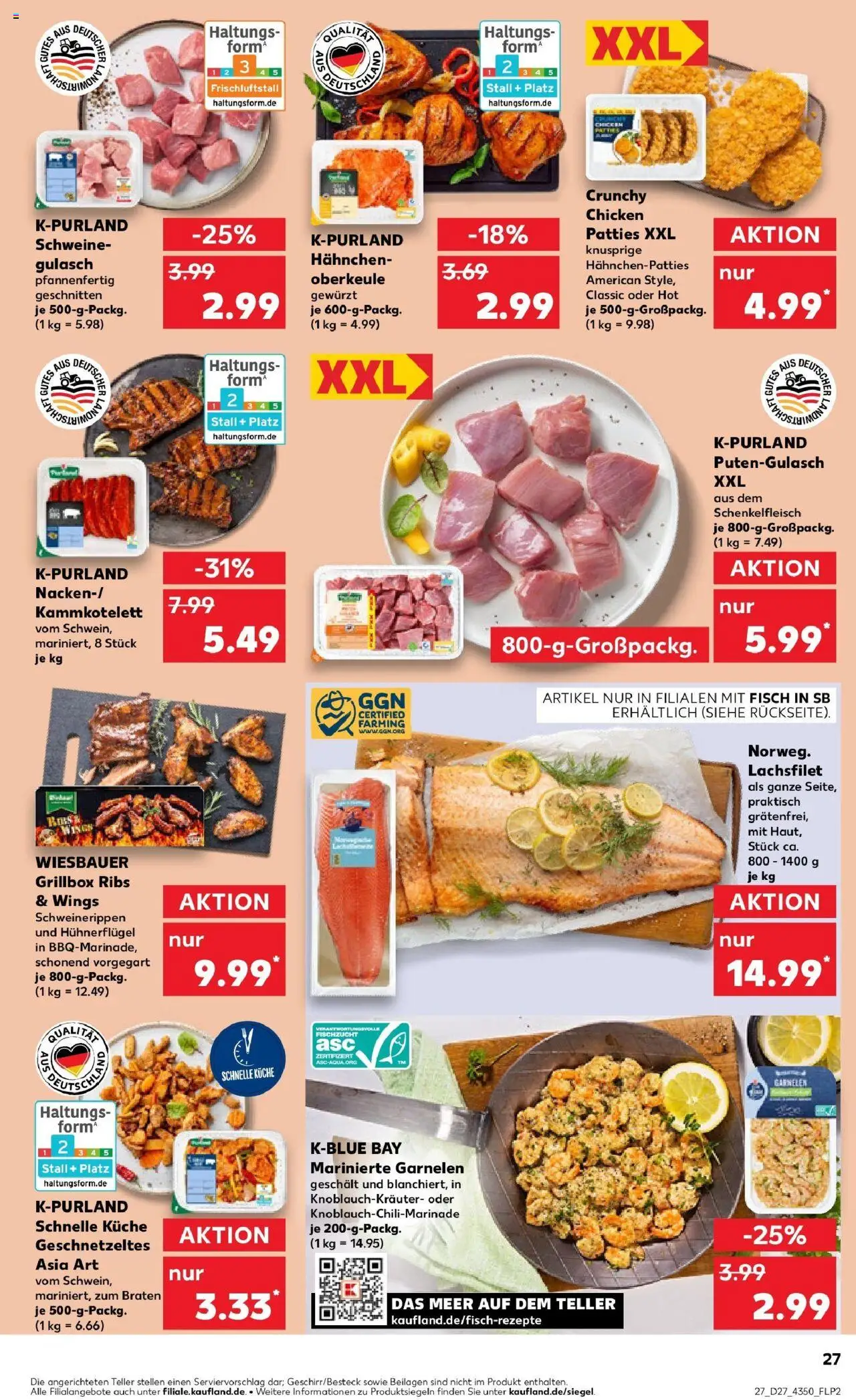 Kaufland prospekt Radebeul	 - gültig ab dem 03.07.2025 | Seite: 27 | Produkte: Hahnchen, Küche, Fisch, Gulasch