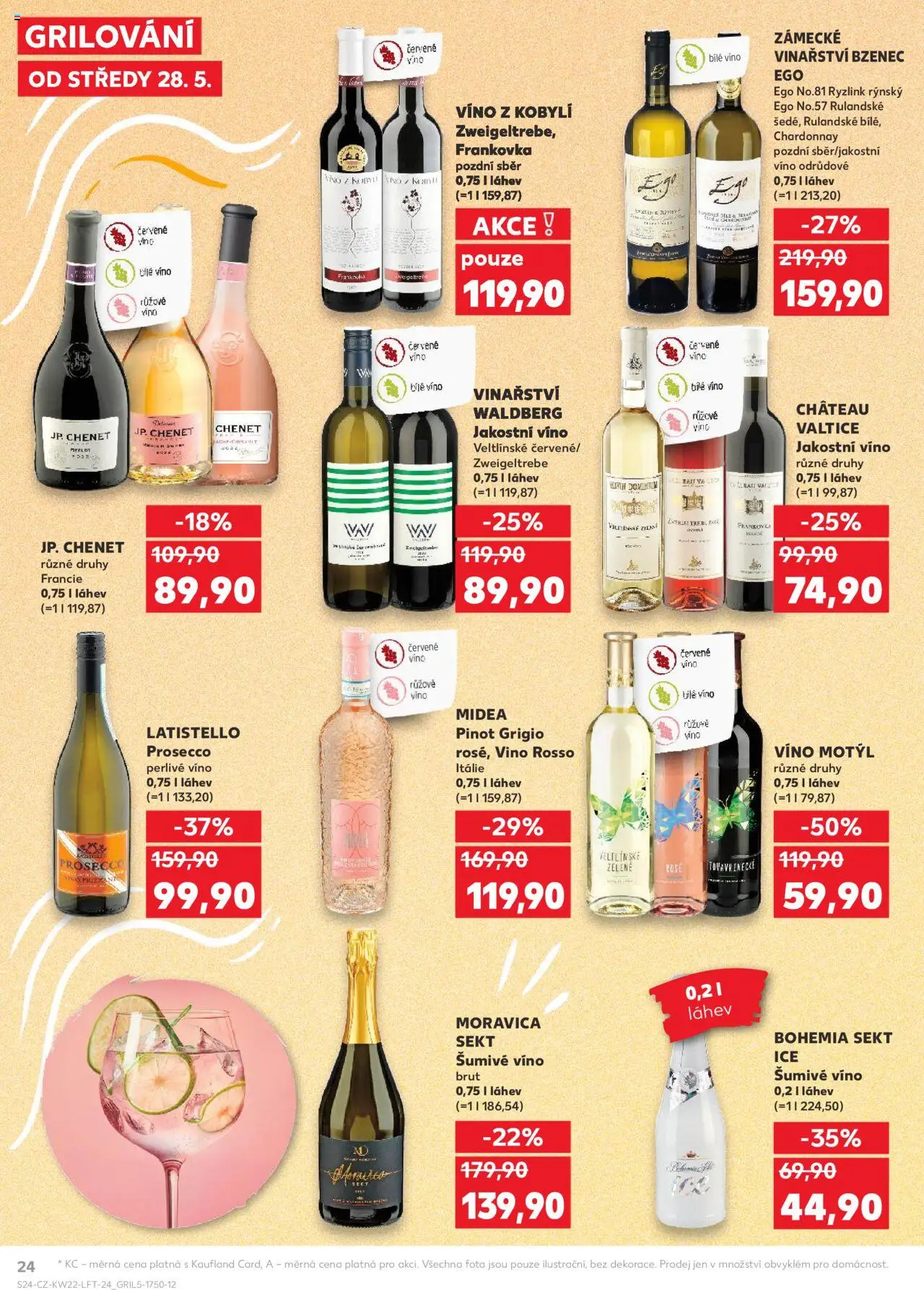 Kaufland leták - Kolín od 28.05.2025 | Strana: 24 | Produkty: Prosecco, Bohemia Sekt Ice, Červené víno, Láhev