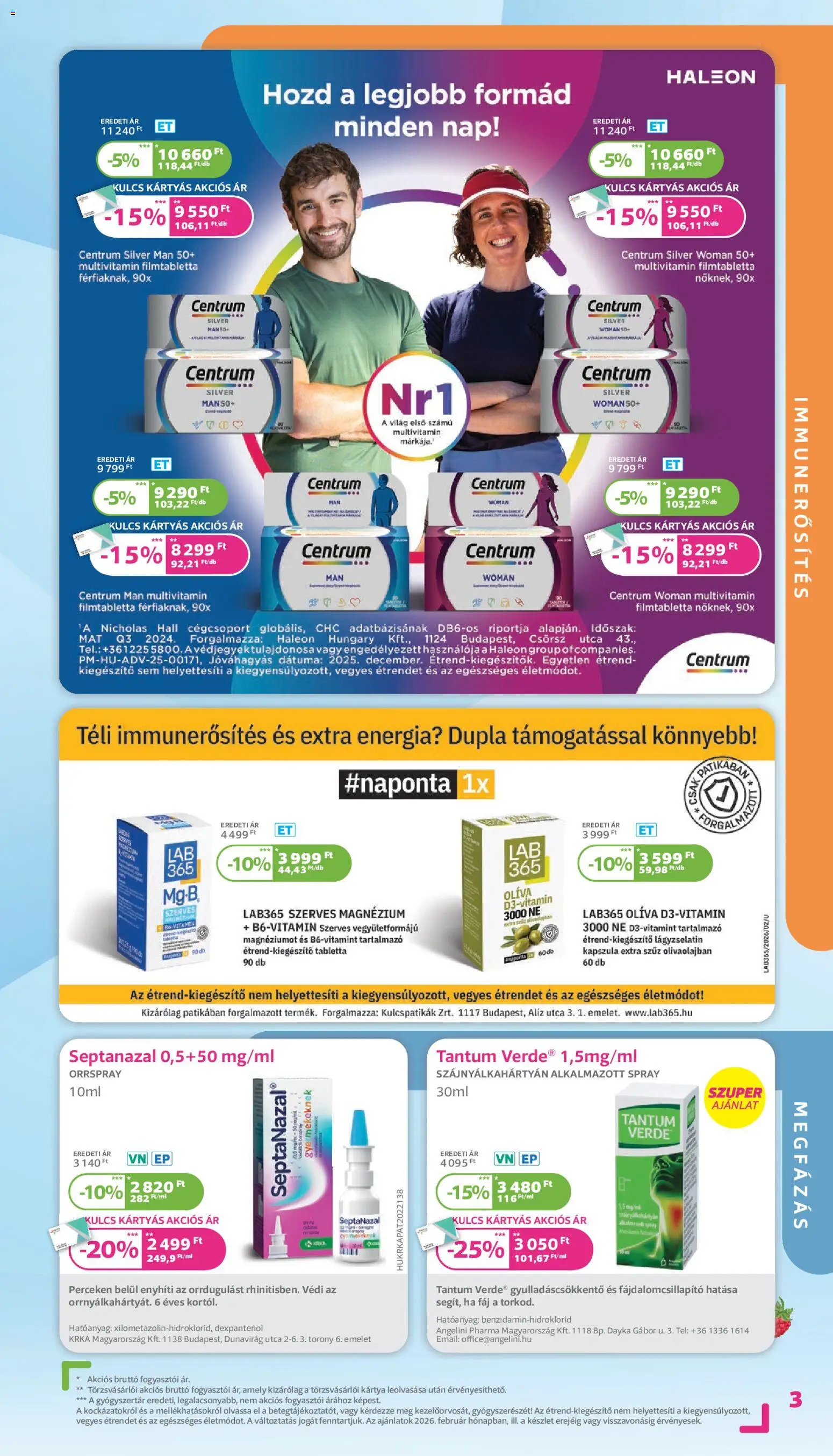 Kulcs Patika akciós ujság - amely érvényes a következő dátumtól: 01.02.2026 | Oldal: 3 | Termékek: Multivitamin