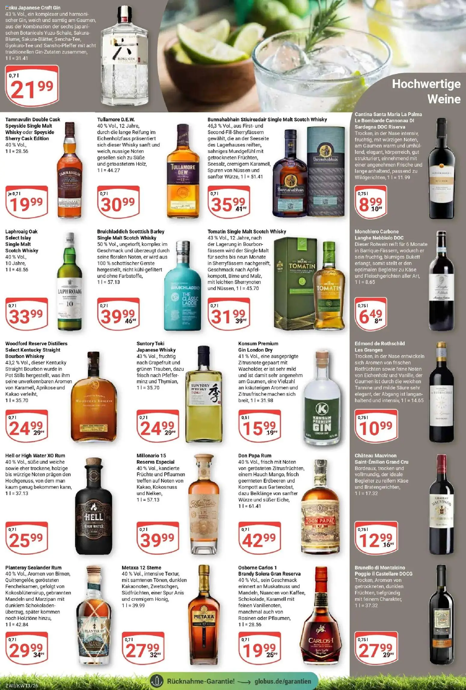 Globus prospekt Zwickau	 – gültig ab 23.03.2026 | Seite: 20 | Produkte: Rum, Metaxa, Pfeffer, Bourbon