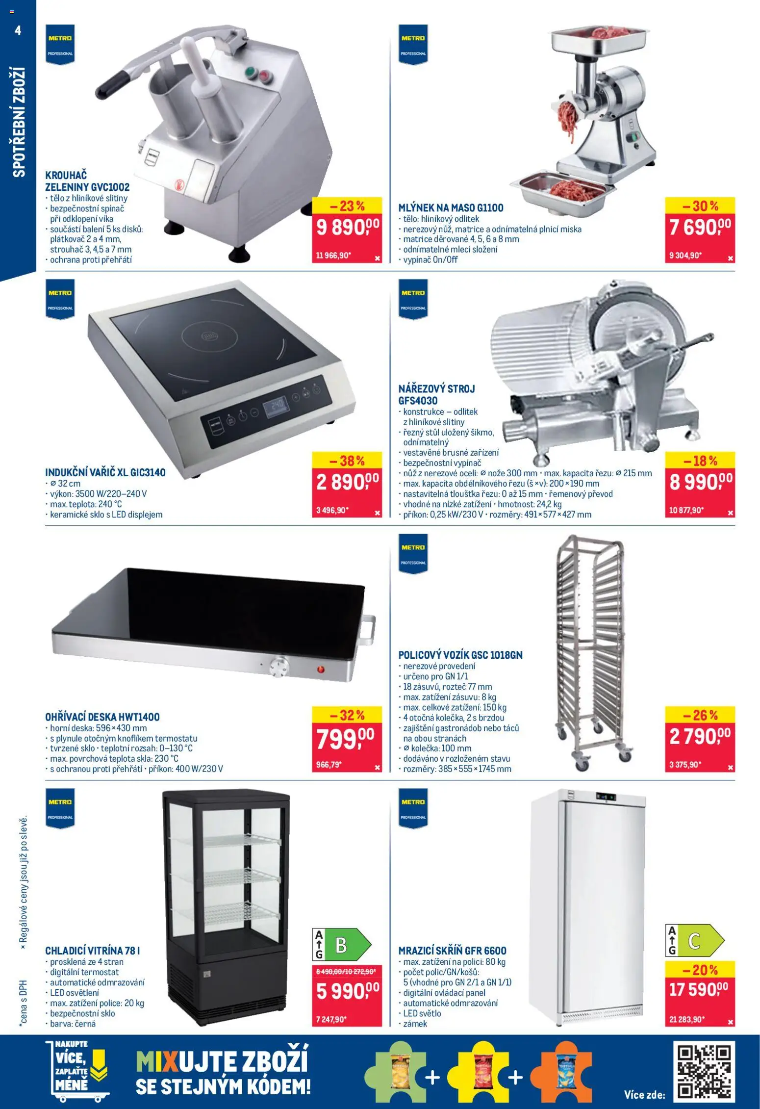Makro leták - Spotřební zboží od 11.02.2026 | Strana: 4 | Produkty: Vitrína, Vařič, Stůl, Mlýnek na maso