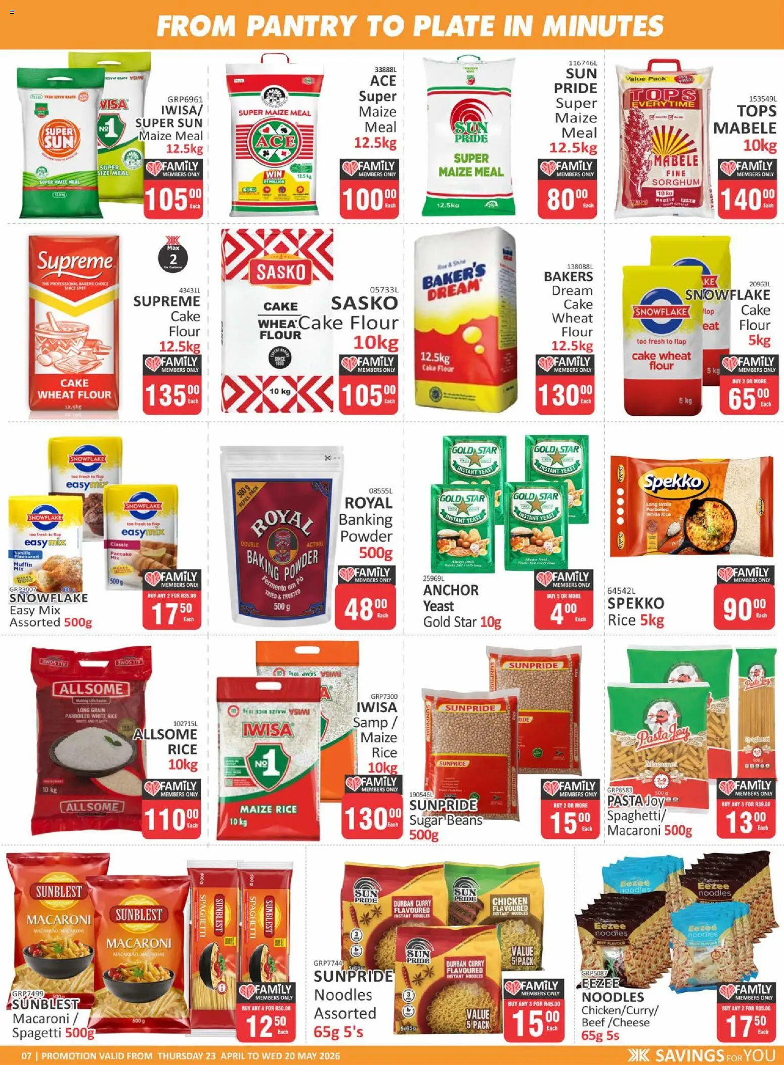 New KIT KAT Cash & Carry catalogue – valid from 23.04.2026 | Page: 7 | Products: Beans, Rice, Noodles, Pasta
