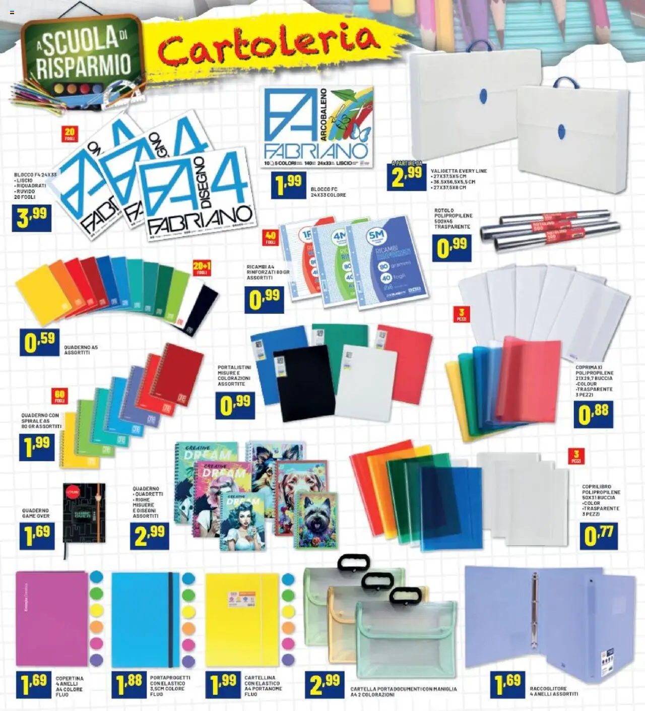 Volantino RisparmioCasa del 28.08.2025 | Pagina: 12 | Prodotti: Quaderno, Valigetta