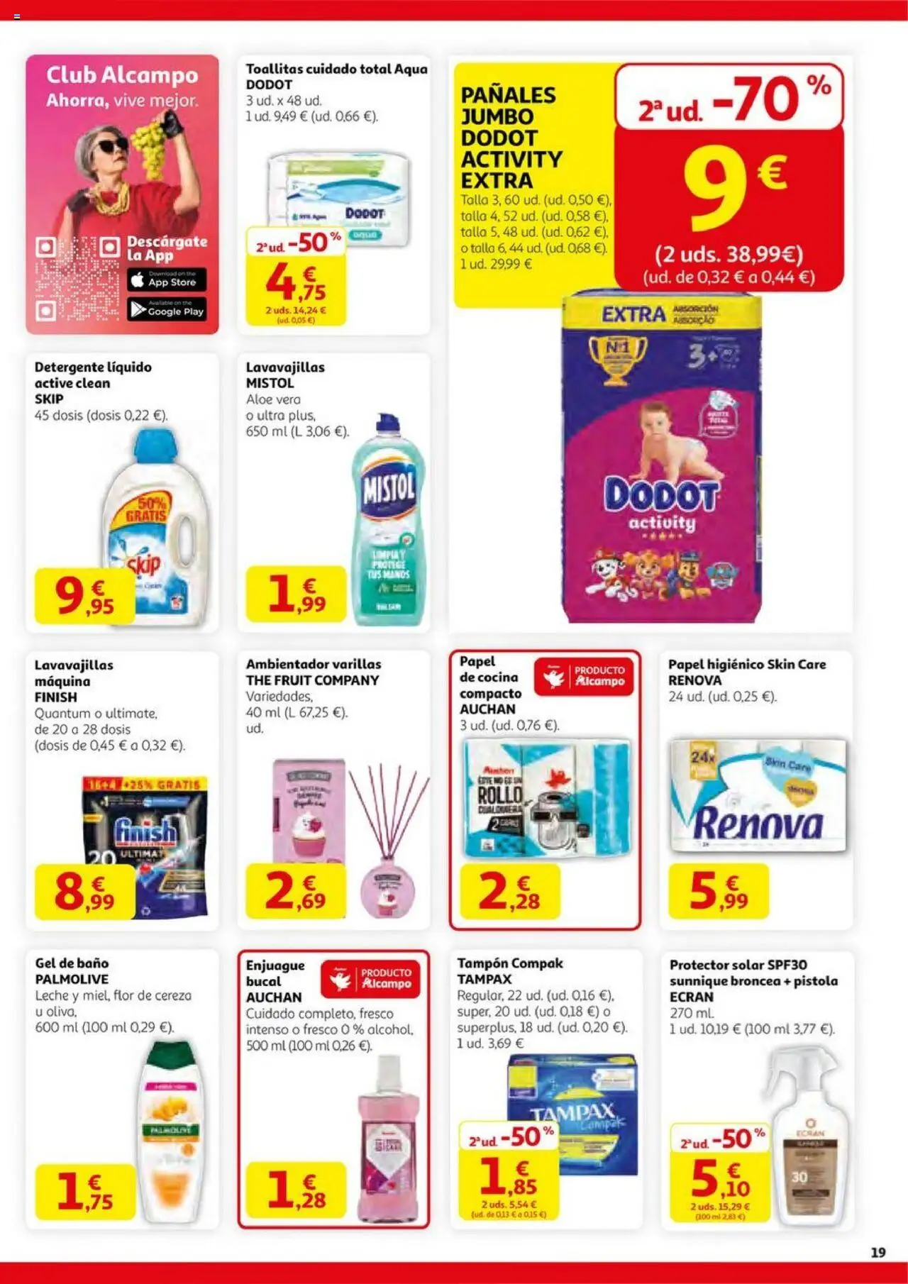 Alcampo - SST Nacional  │ válido desde el 14.08.2025 | Página: 19 | Productos: Protector solar, Enjuague bucal, Gel de baño, Baño