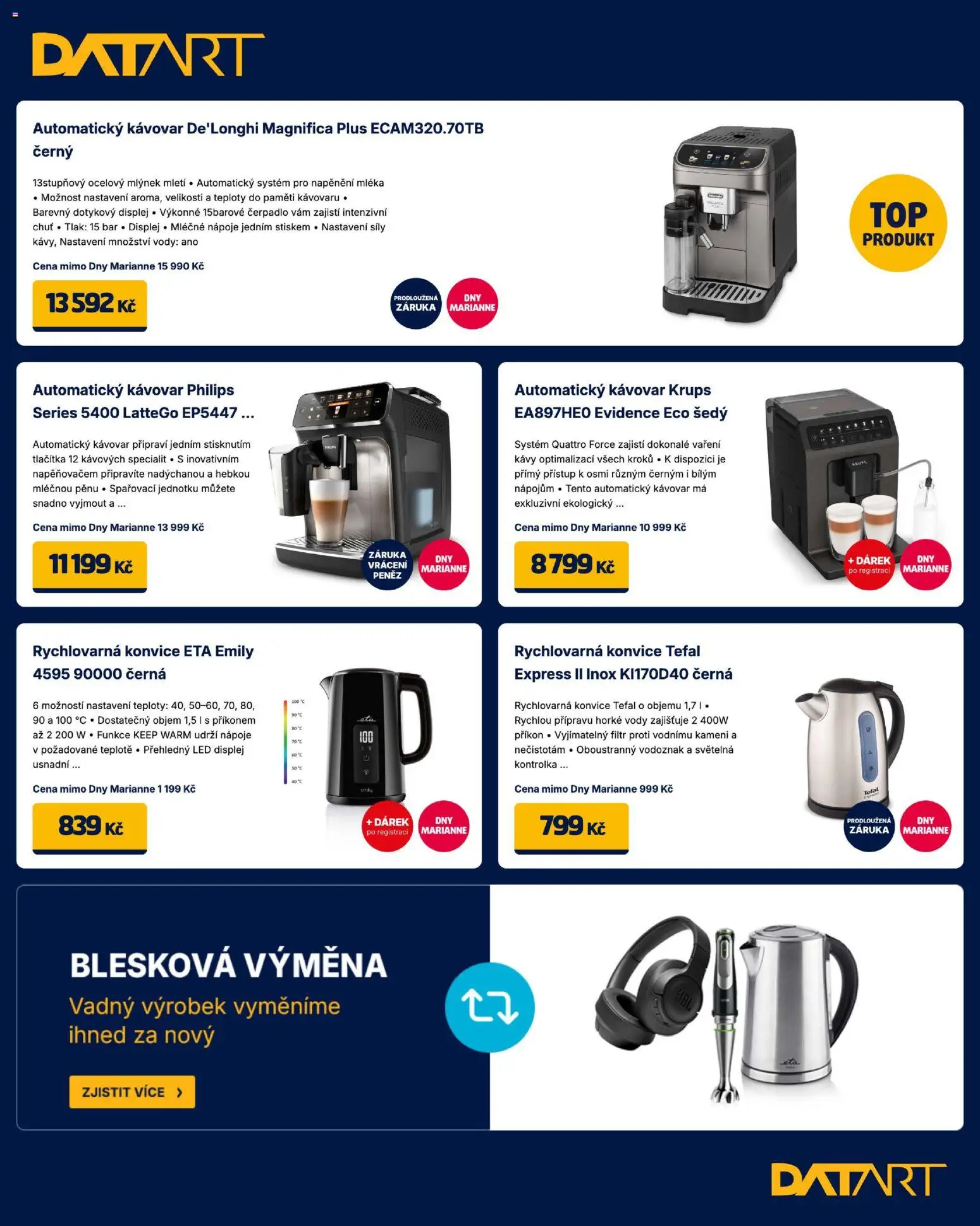 Datart leták od 17.04.2026 | Strana: 13 | Produkty: Konvice, Mlýnek, Tefal, LED