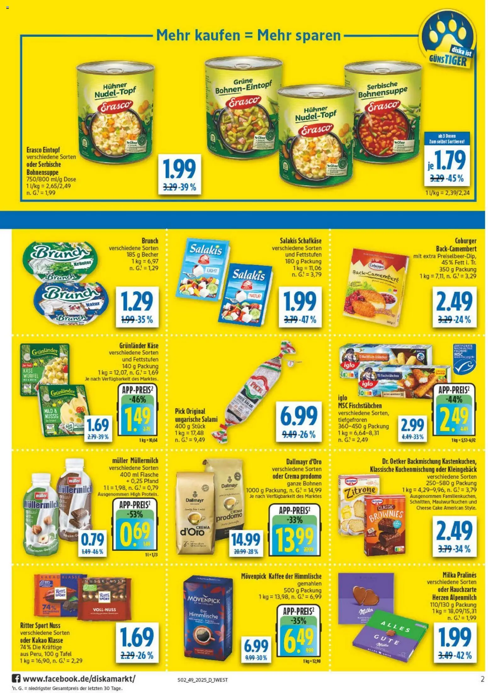 Diska - Diska Angebote Bayern KW49 – gültig ab 01.12.2025 | Seite: 2 | Produkte: Ritter sport, Milka, Grunlander, Zitrone