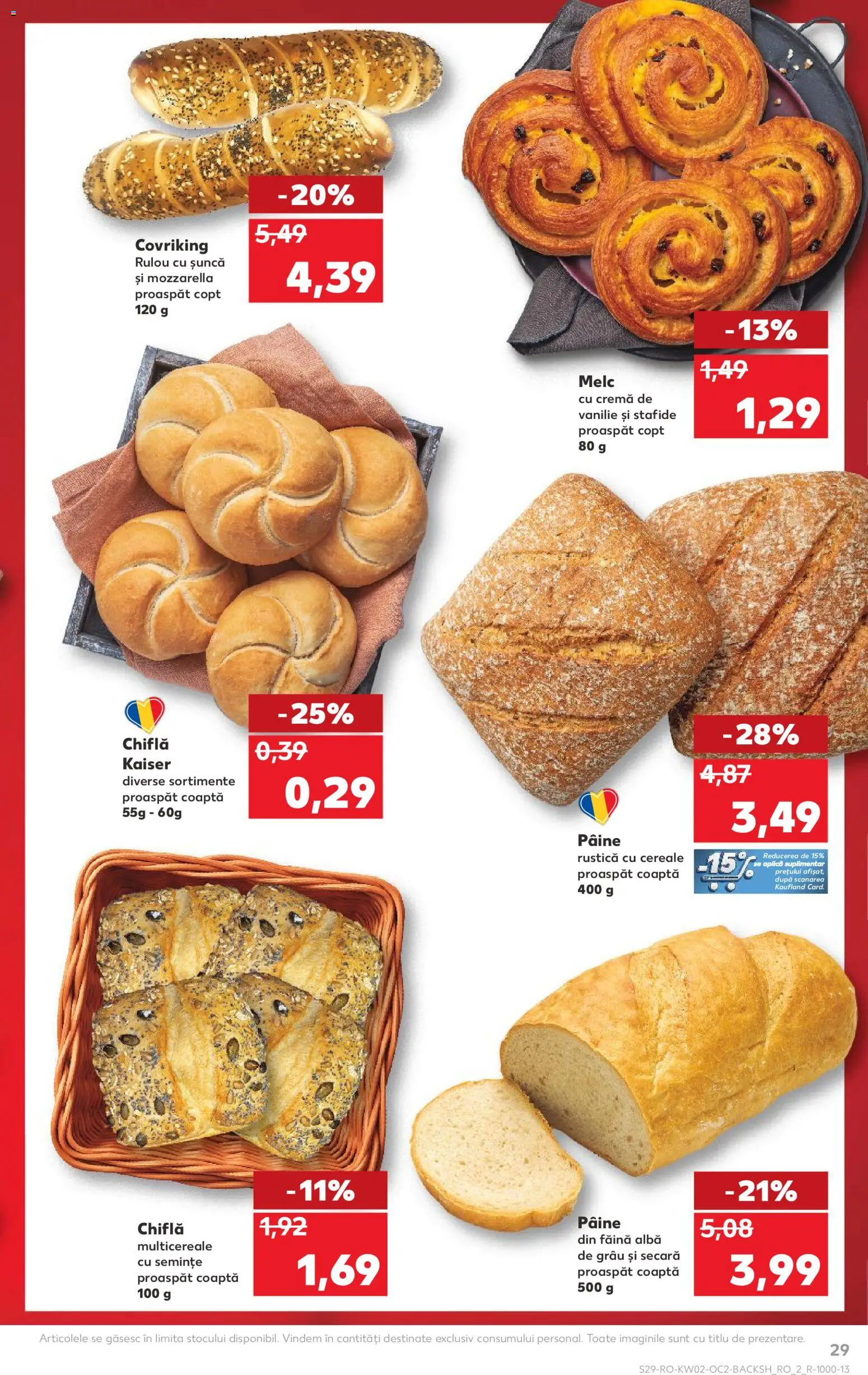 Noul catalog Kaufland – valabil de la 07.01.2026 | Pagină: 29 | Produse: Chiflă, Pâine, Șuncă, Făină