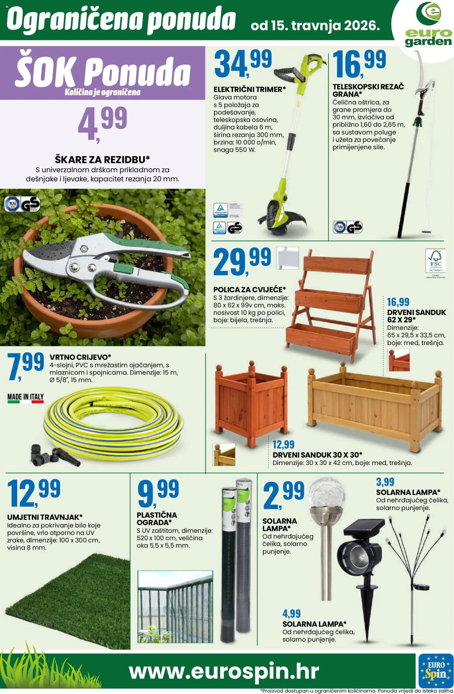 Eurospin katalog | vrijedi od 15.04.2026 | Stranica: 15 | Proizvodi: Polica, Sok, Škare, Rezač