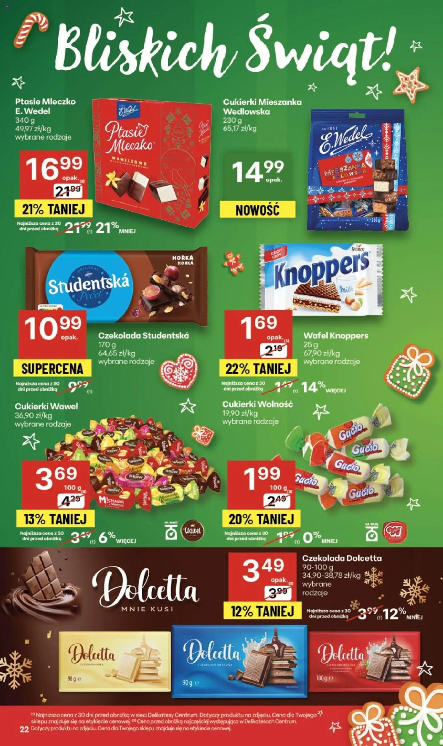 Delikatesy Centrum Black Friday od 27.11.2025 | Strona: 22 | Produkty: Knoppers, Delikatesy, Ptasie mleczko, Cukierki