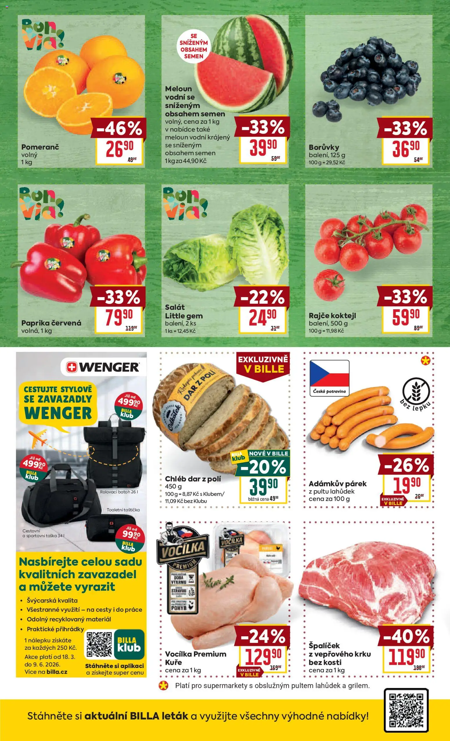 Billa Malý leták od 07.04.2026 | Strana: 2 | Produkty: Meloun, Borůvky, Taška, Paprika červená