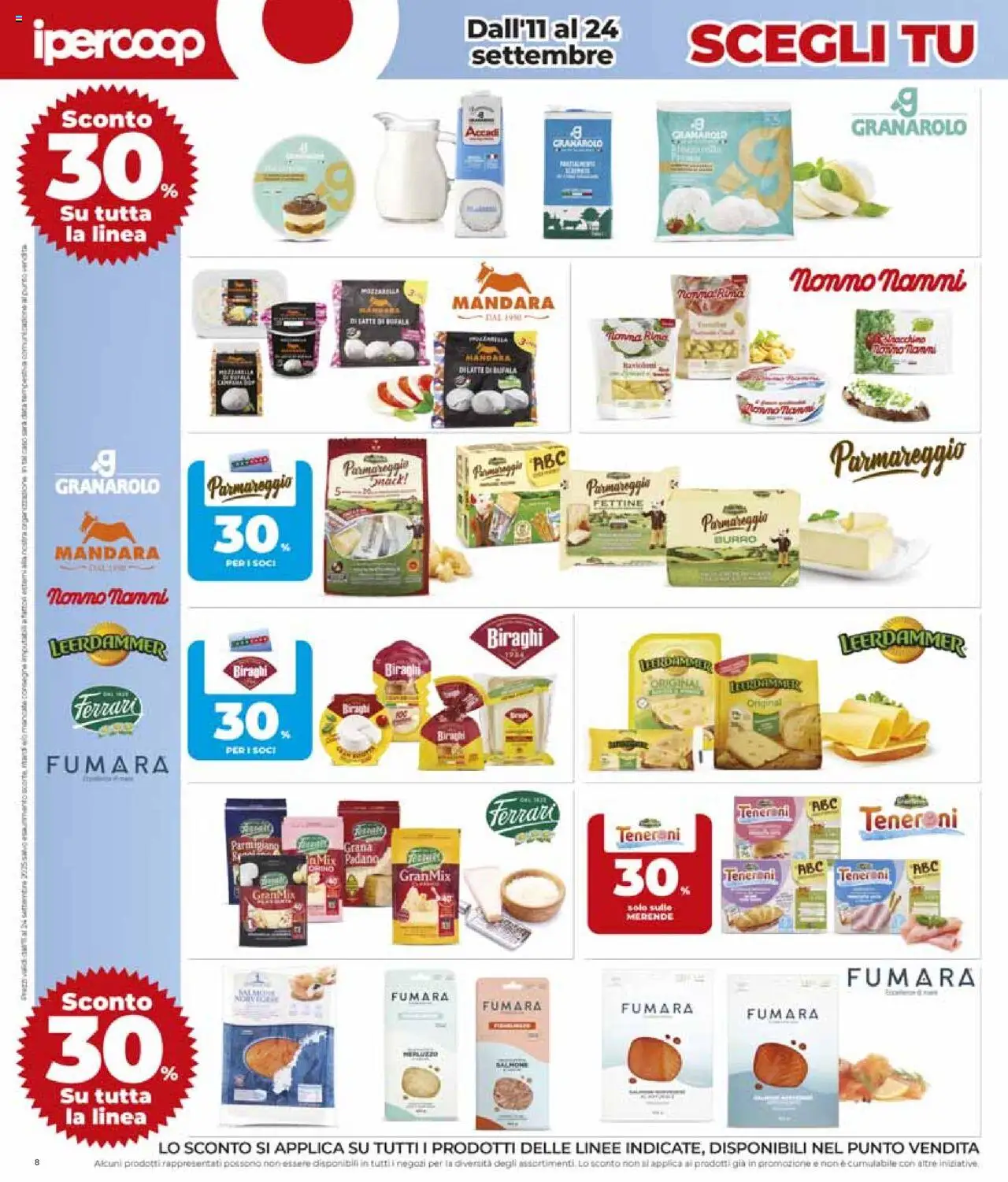 Volantino Ipercoop del 11.09.2025 | Pagina: 8 | Prodotti: Latte, Burro, Parmigiano