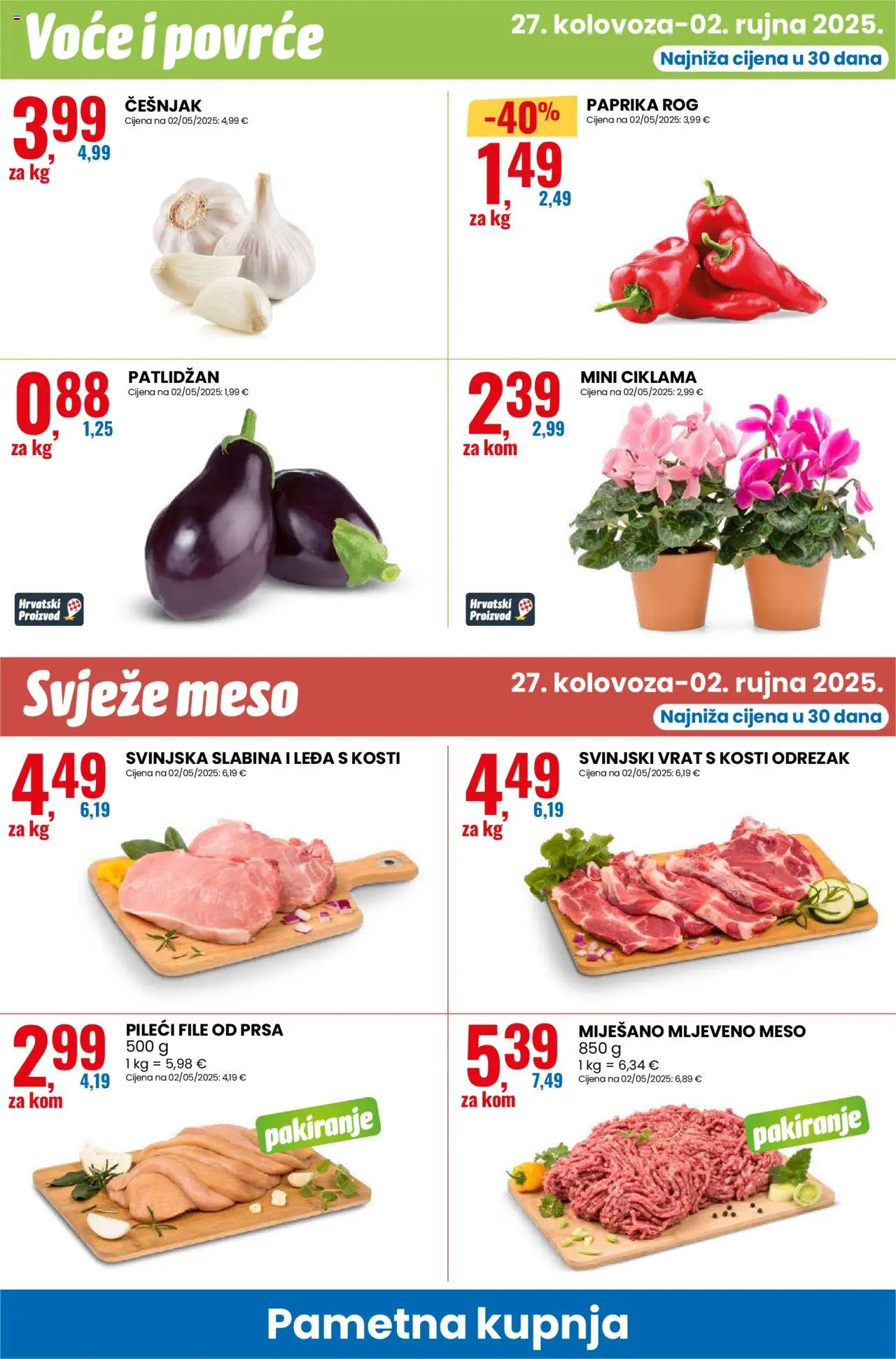 Eurospin katalog | vrijedi od 27.08.2025 | Stranica: 6 | Proizvodi: Pileći file, Meso, Povrće, Patlidžan