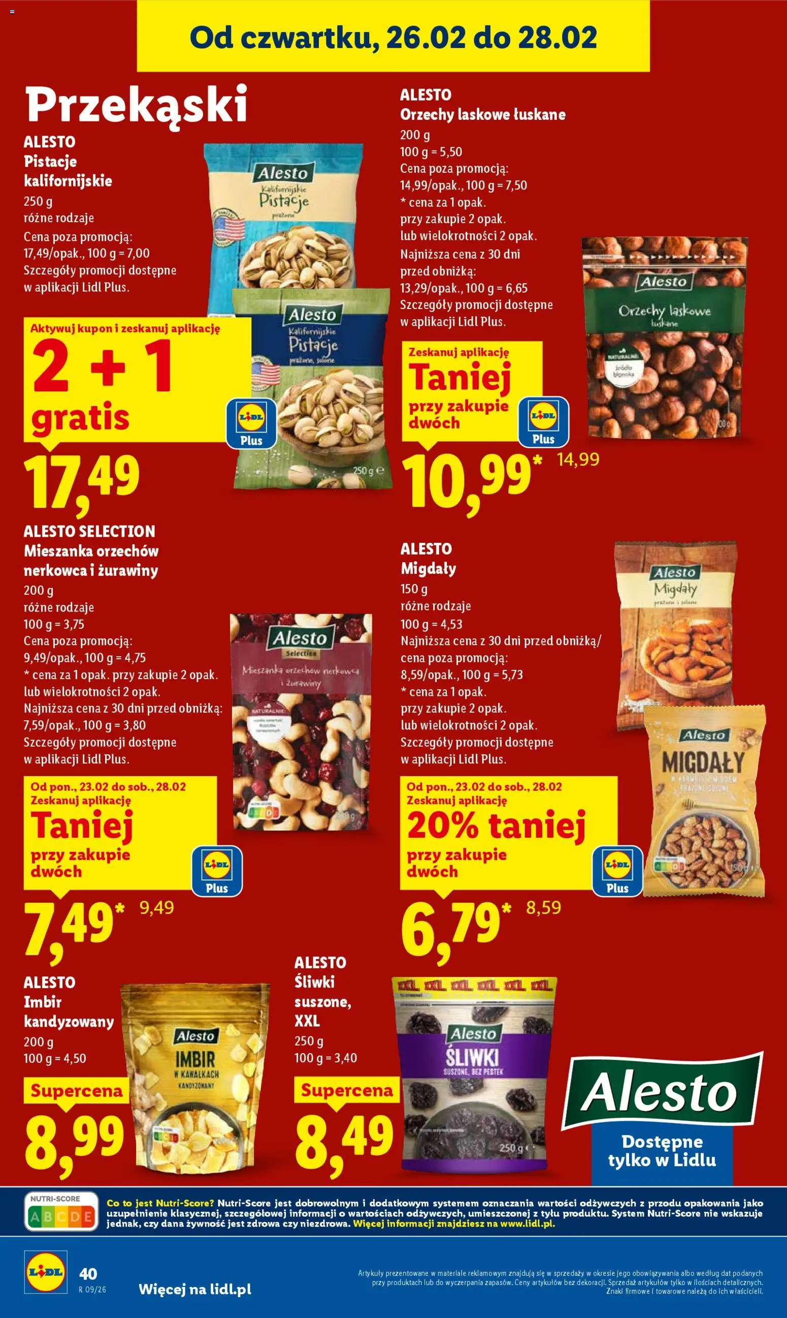 Lidl Gazetka od 26.02.2026 | Strona: 40 | Produkty: Imbir kandyzowany, Pesto, Orzechy laskowe, Orzechy