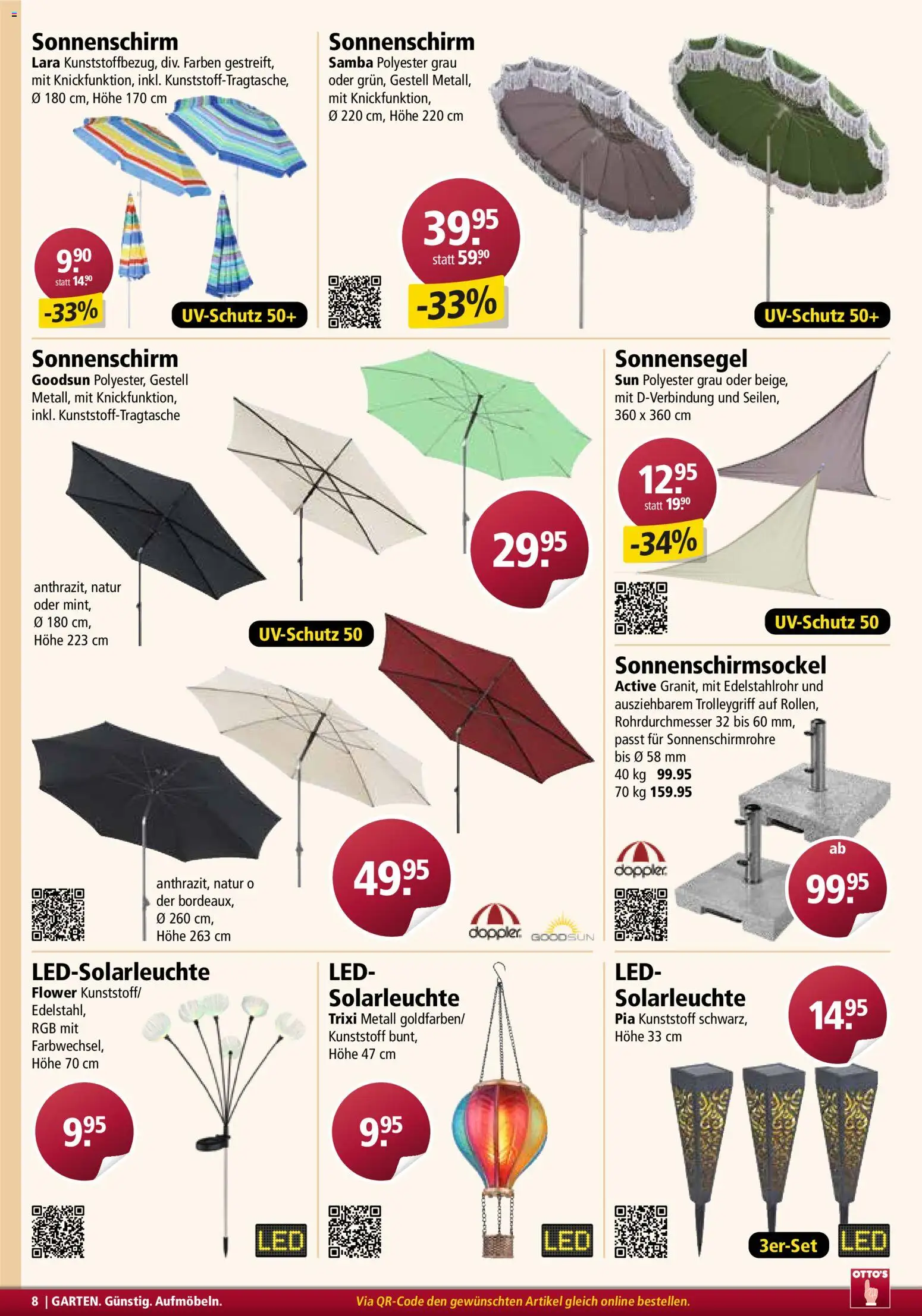 Otto's Aktionen Möbelflyer – gültig ab 01.03.2026 | Seite: 8 | Produkte: Solarleuchte