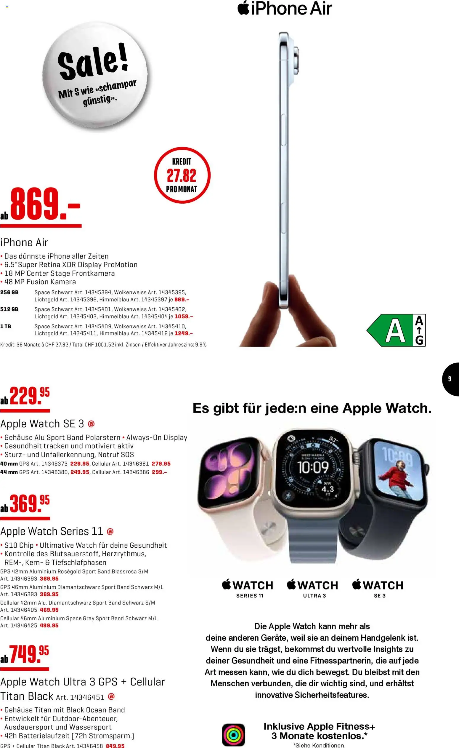 Interdiscount Aktionen – gültig ab 12.01.2026 | Seite: 9 | Produkte: Kamera, Apple, Iphone, Apple Watch