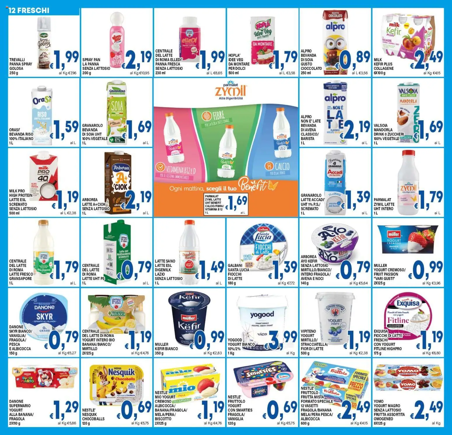 Volantino DEM del 25.02.2026 | Pagina: 12 | Prodotti: Yogurt, Fiocchi di latte, Frutta, Latte senza lattosio