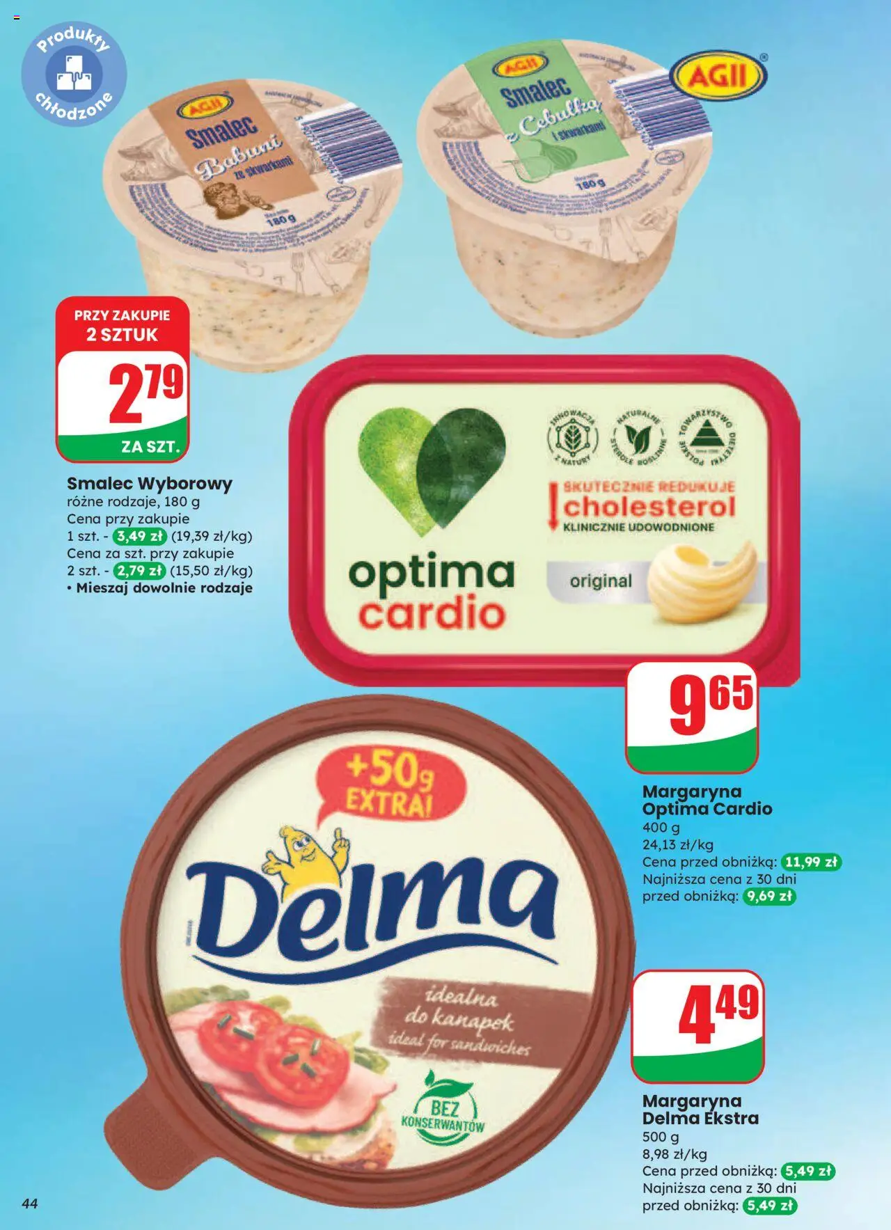 Dino Gazetka od 20.08.2025 | Strona: 44 | Produkty: Optima cardio, Smalec wyborowy, Margaryna