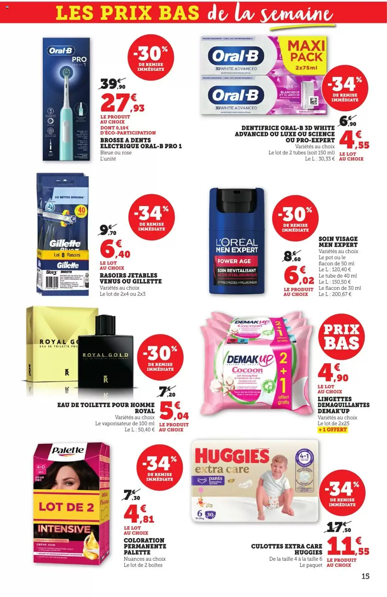 | Page: 15 | Produits: Coton, Coloration, Eau de toilette, Dentifrice