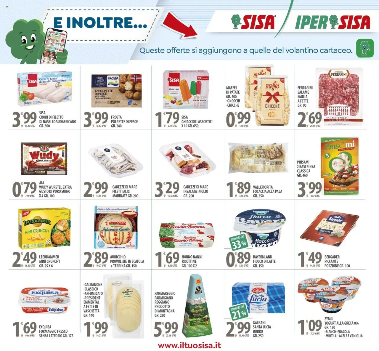 Volantino SISA del 03.10.2025 | Pagina: 15 | Prodotti: Patate, Latte, Formaggio, Polpette