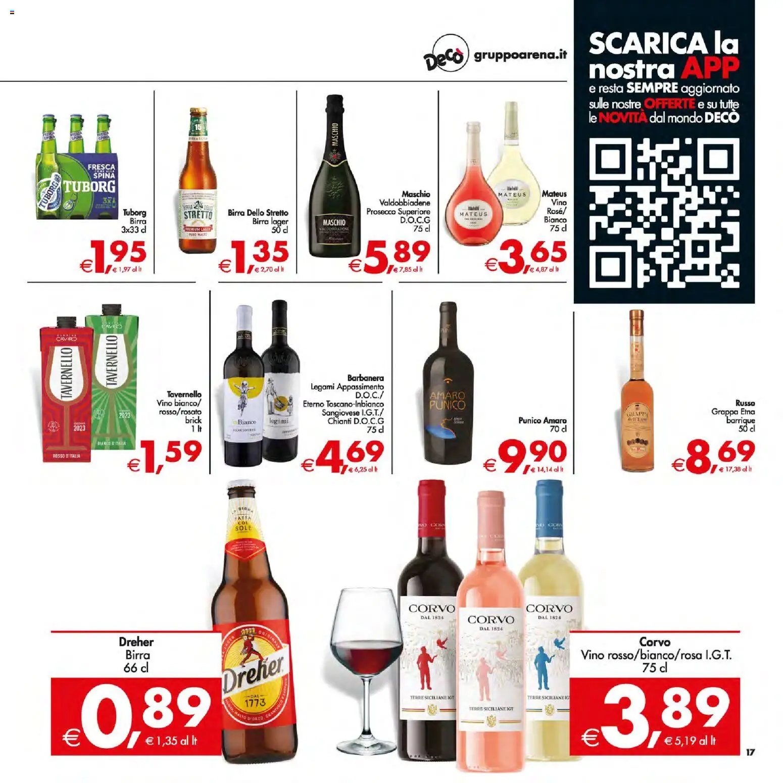 Volantino Decò del 13.01.2026 | Pagina: 17 | Prodotti: Prosecco, Vino, Grappa, Amaro