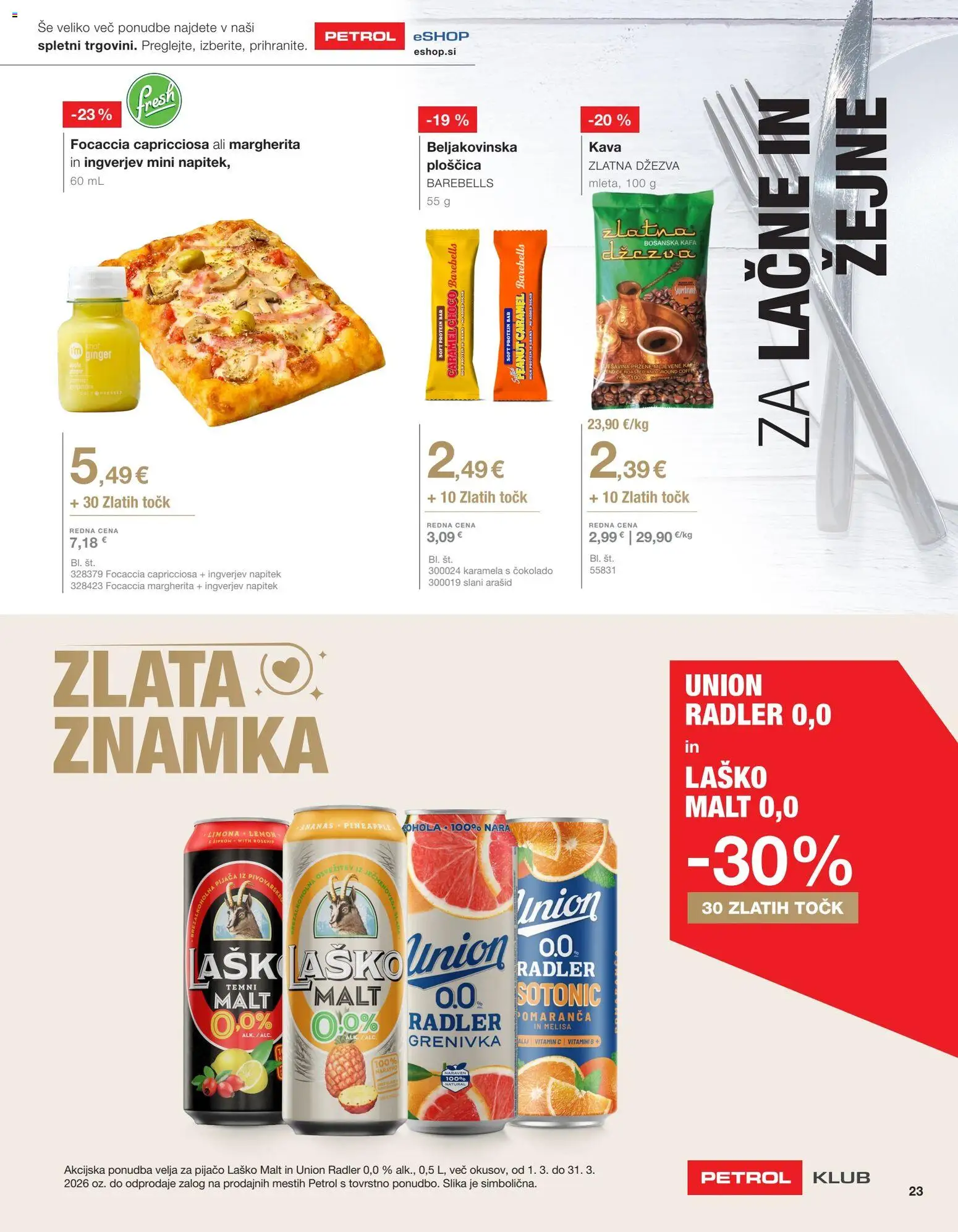 Novi Petrol katalog ponudbe – veljaven od 02.03.2026 | Stran: 23 | Izdelki: Radler, Kava, Grenivka