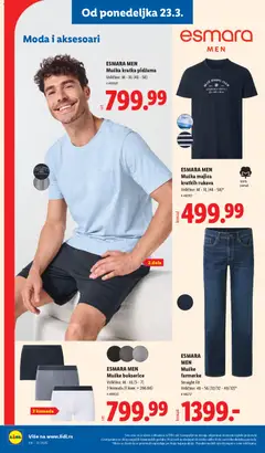 ESMARA MEN Muške farmerke, Muške farmerke, Straight Fit, veličine 48-56 (32/32 - 40/32) - pregled Lidl kataloga - važi od 19.03.2026 | Strana: 78 | Proizvode: Farmerke, Majica kratkih rukava, Pidžama, Bokserice