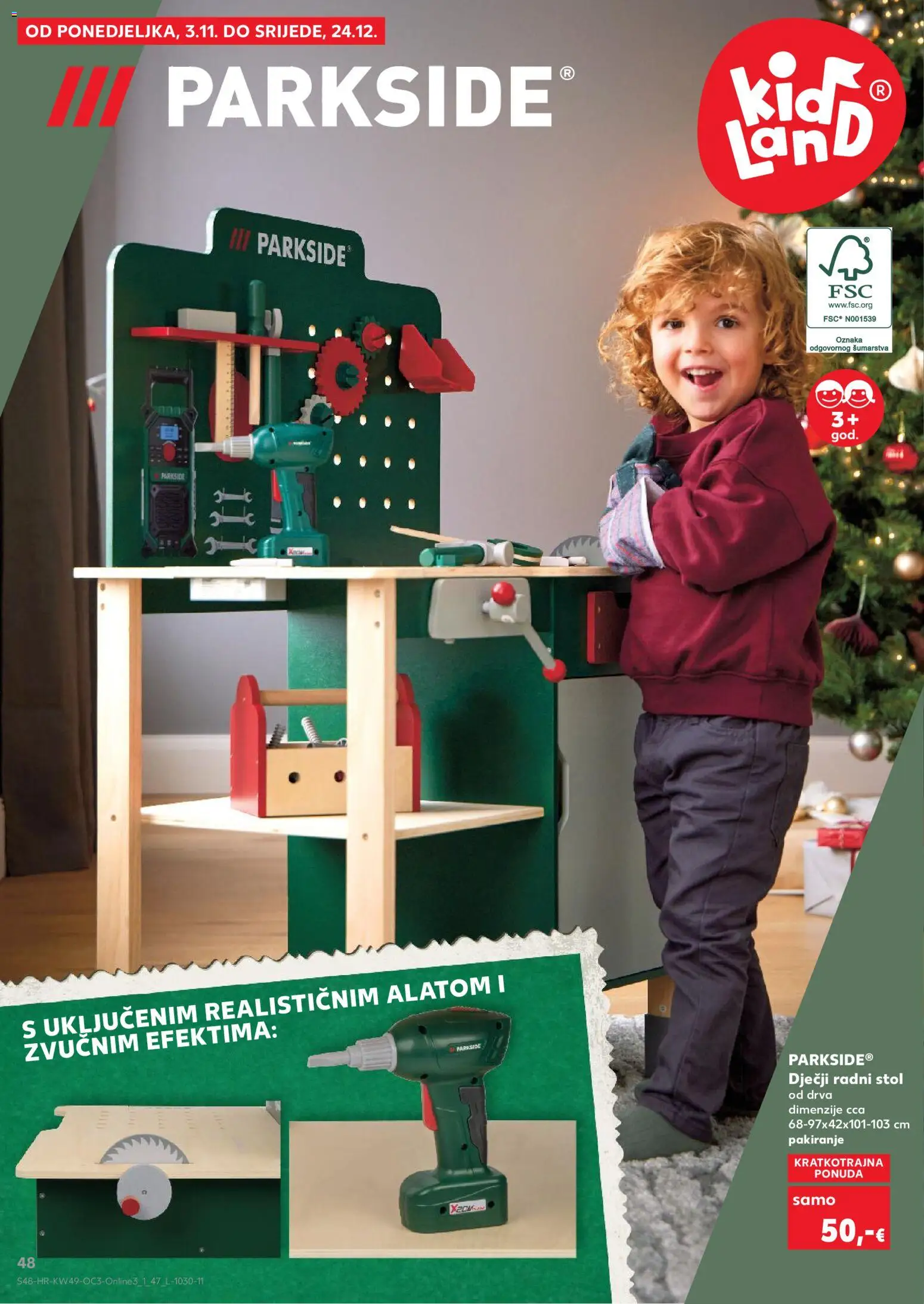 Kaufland katalog | vrijedi od 01.12.2025 | Stranica: 48 | Proizvodi: Stol, Radni stol, Parkside