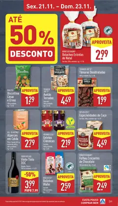 Pré-visualização Aldi folheto válido de 17.11.2025 | Página: 21 | Produtos: Bolachas, Chocolate, Vinho, Vinho tinto