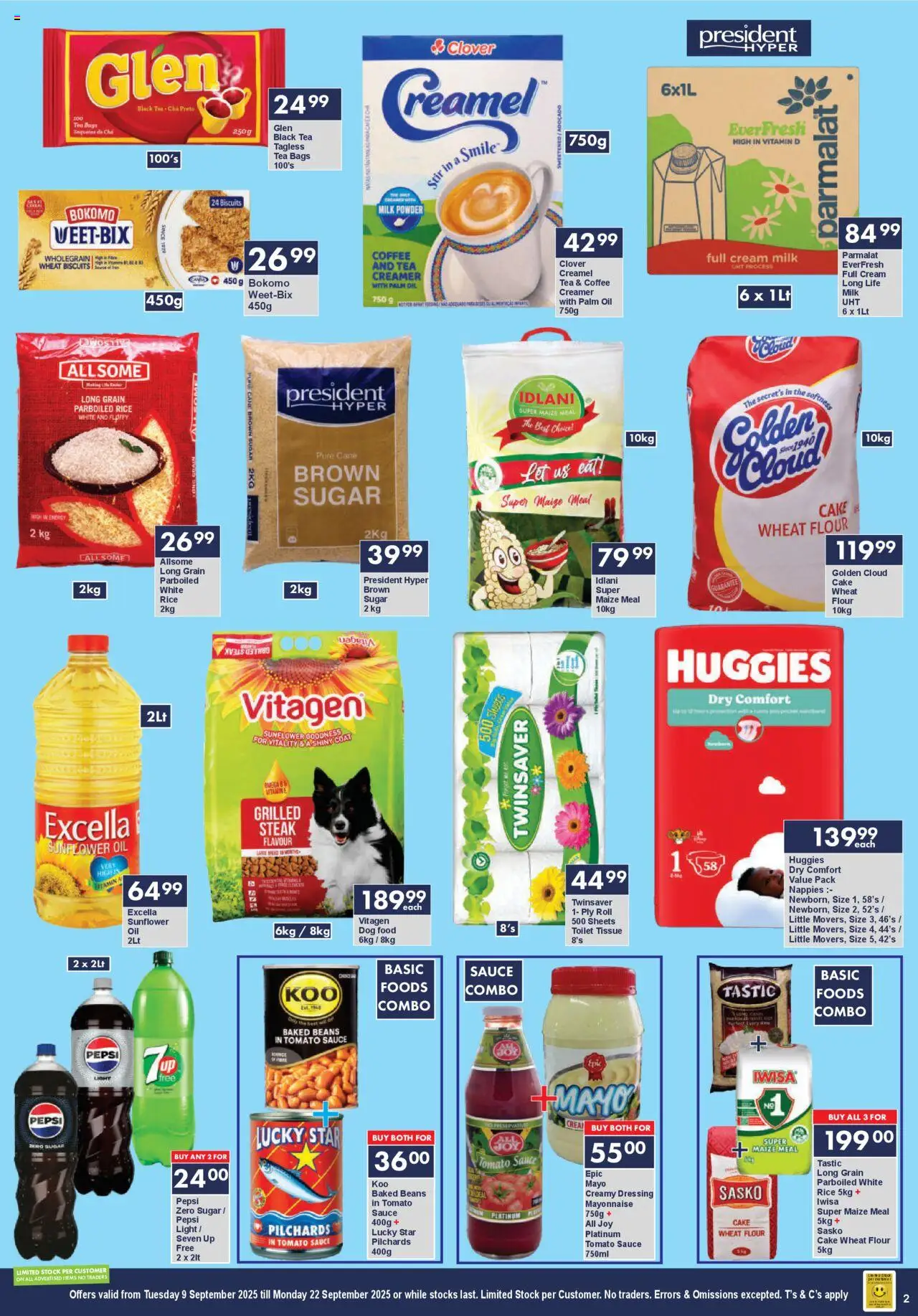 New President Hyper catalogue – valid from 09.09.2025 | Page: 2 | Products: Cake, Tea, Cream, Stock