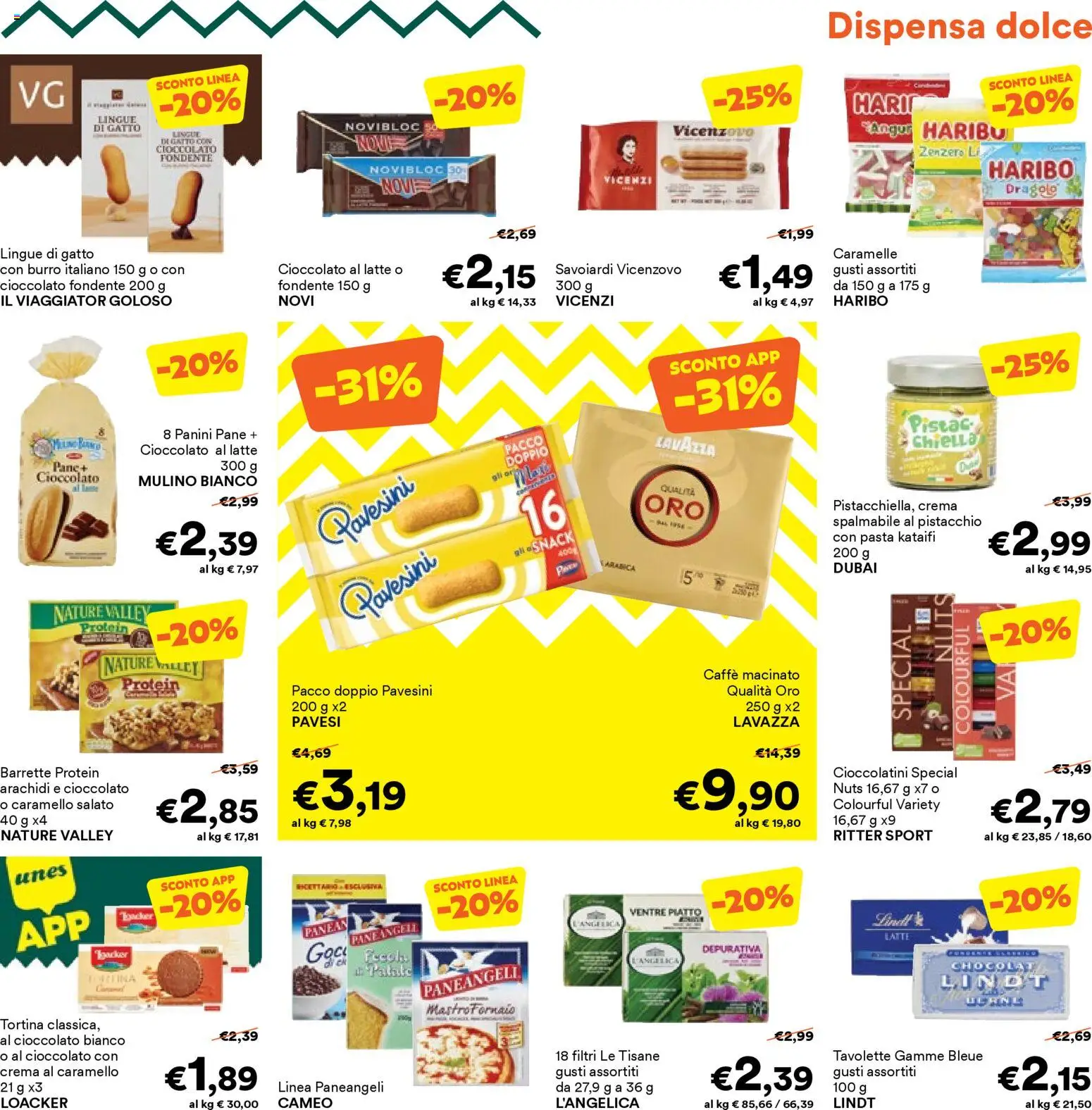 Volantino Unes del 23.03.2026 | Pagina: 11 | Prodotti: Caffè, Burro, Pasta, Arachidi