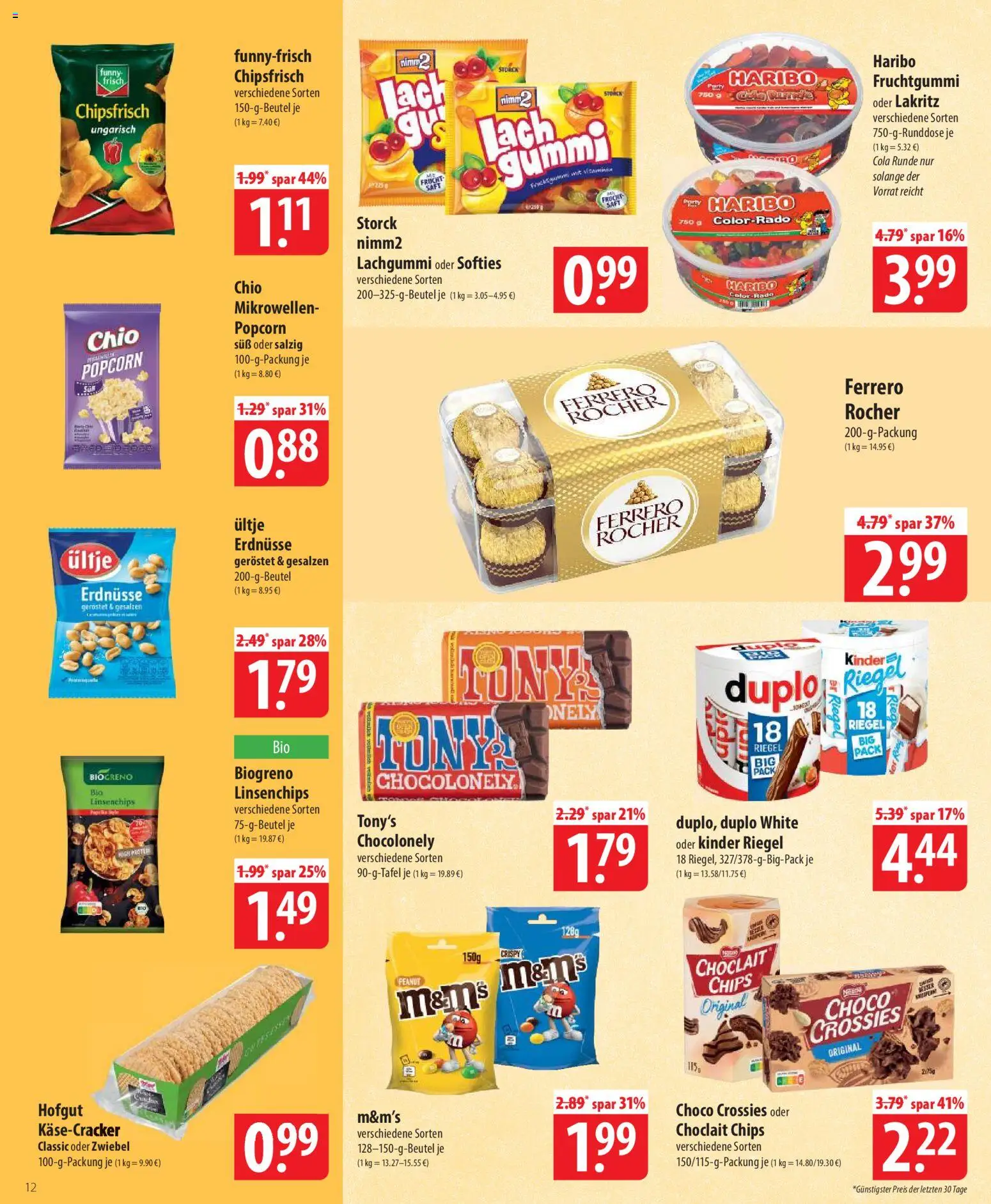 Famila Prospekt 	 – gültig ab 09.03.2026 | Seite: 12 | Produkte: Ultje erdnusse, Erdnüsse, Haribo, Cola